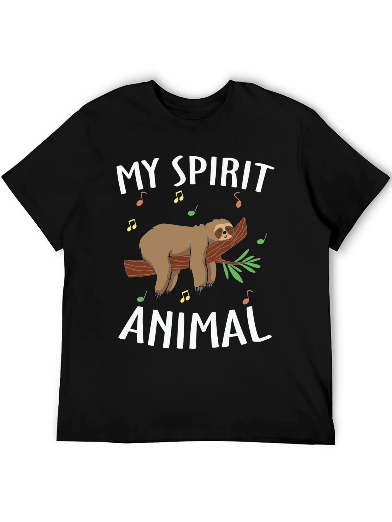 My Spirit Animal Sloth T-Shirt Black Graphic Tee