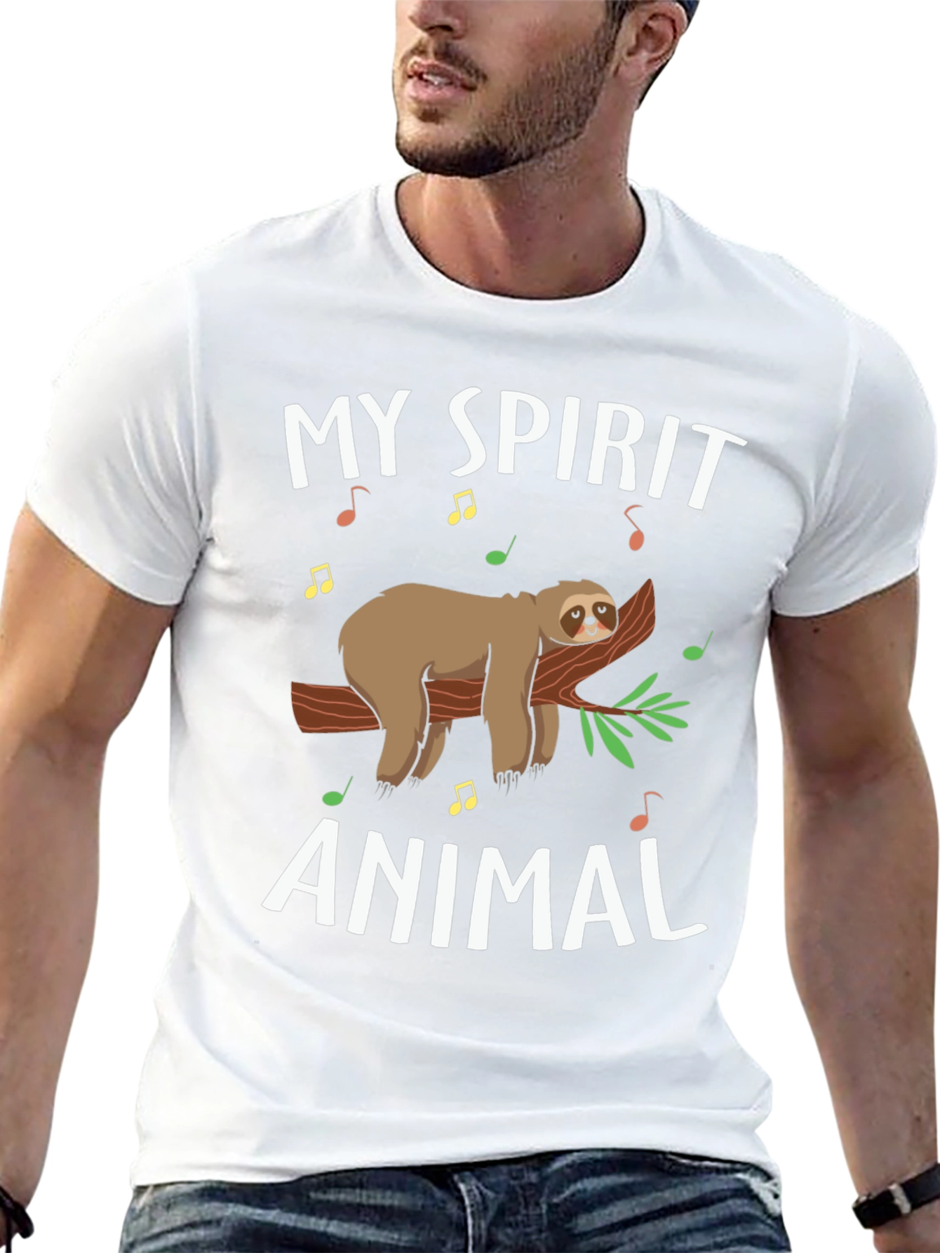 My Spirit Animal Sloth T-Shirt Black Graphic Tee