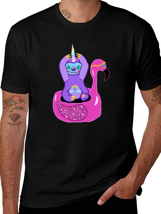 Sloth Unicorn Flamingo Pool Float Graphic Tee