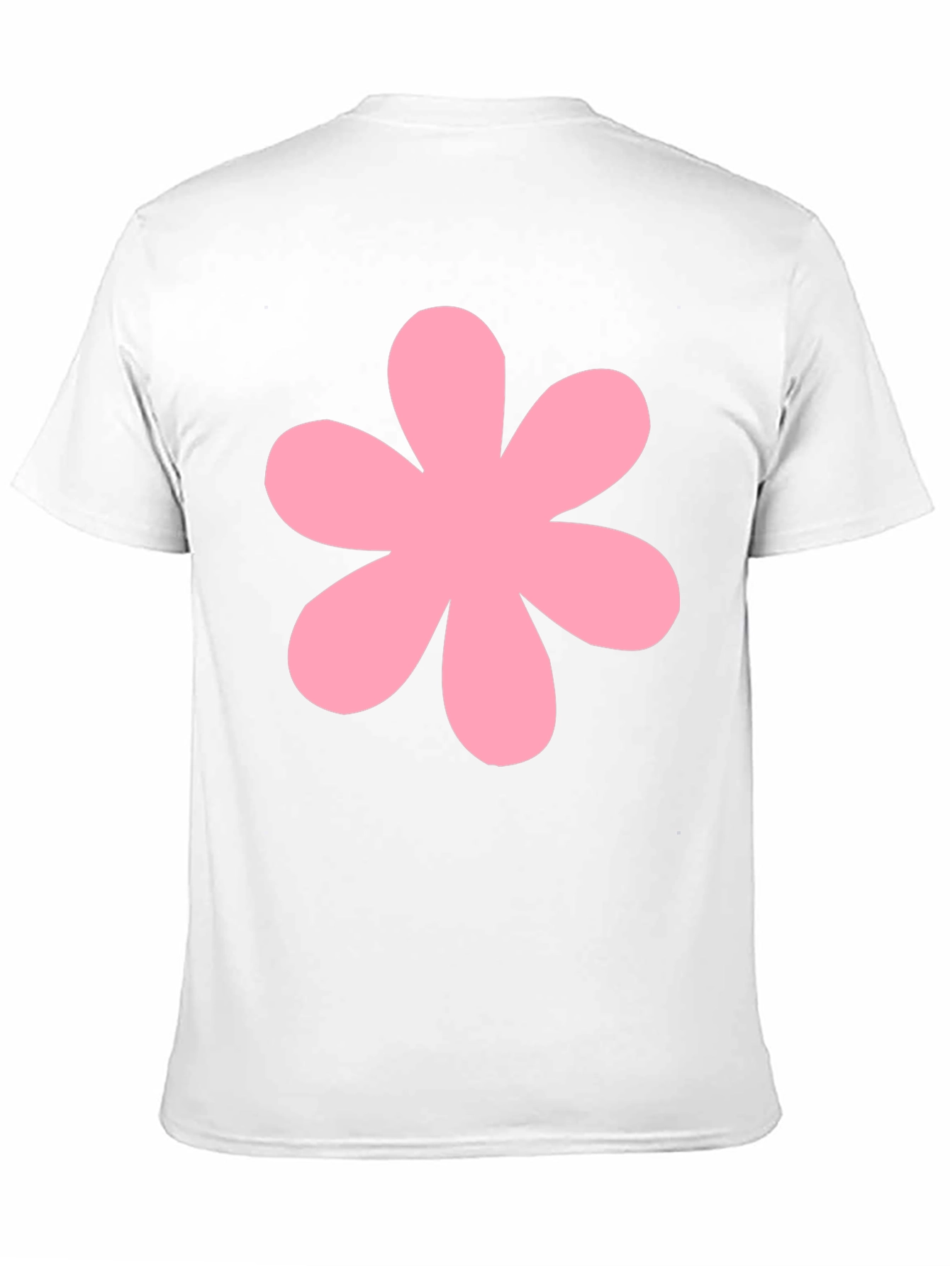 Pink Flower Black T-Shirt