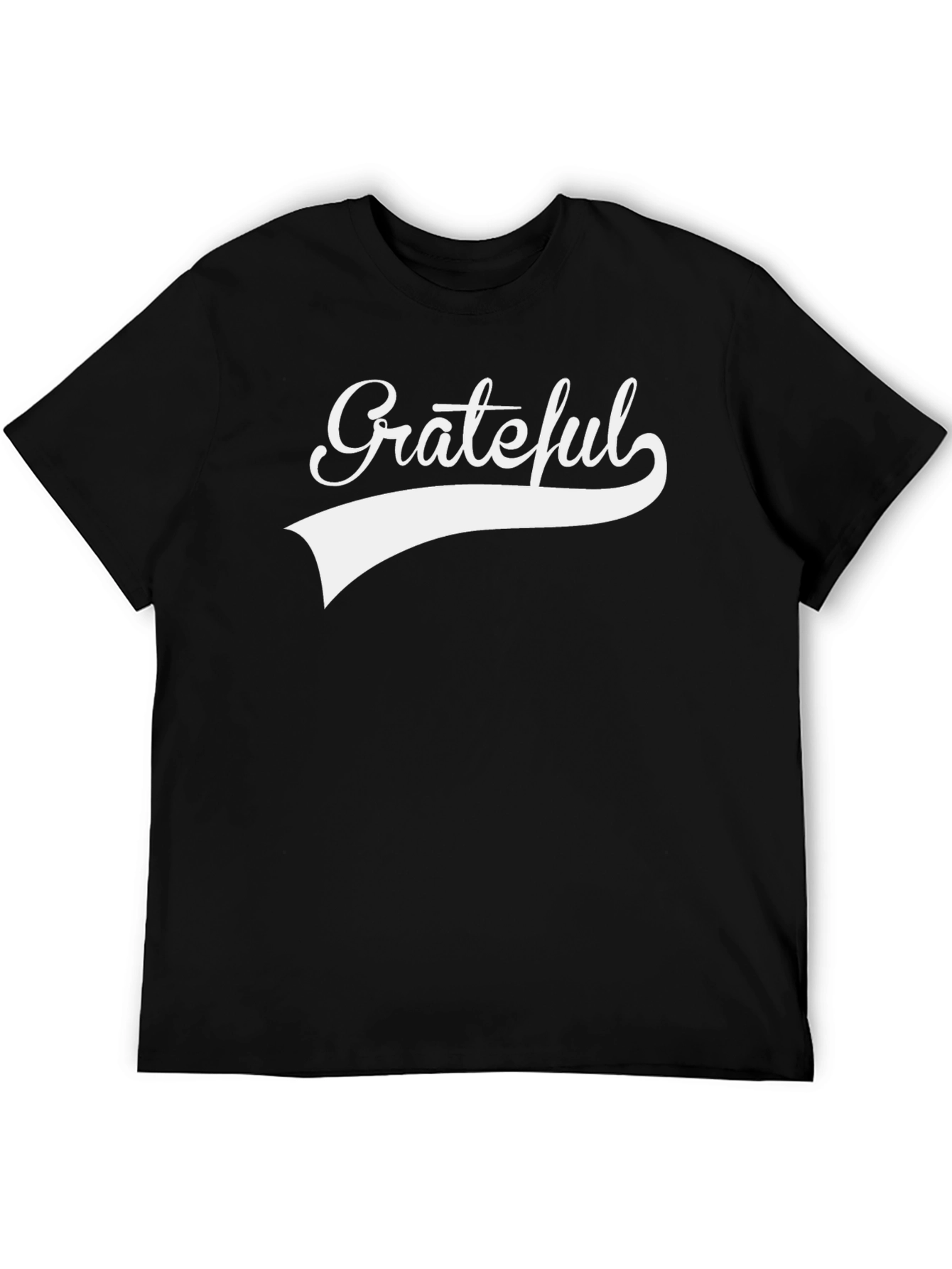 Grateful Graphic Tee - Black Cotton Blend T-Shirt