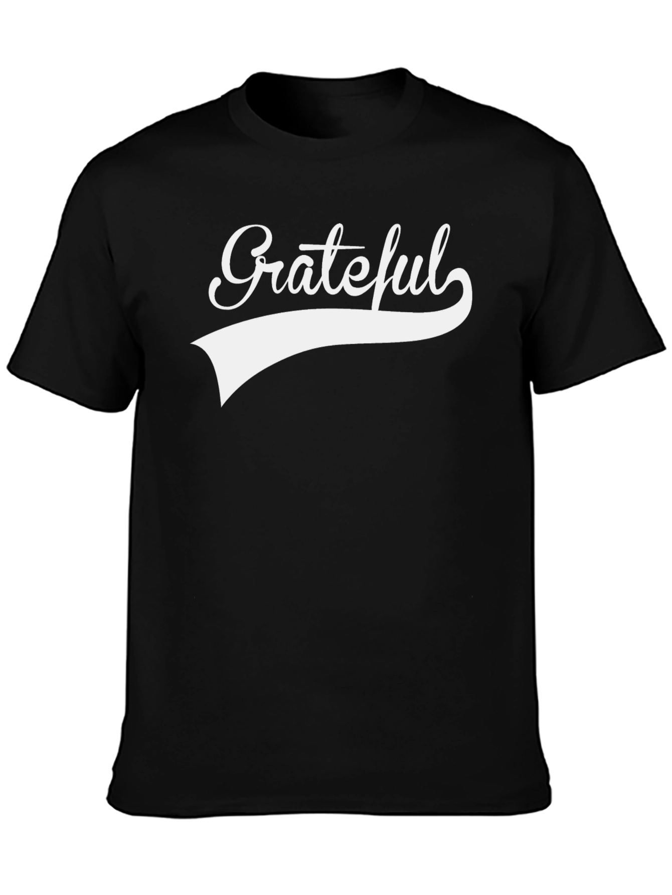 Grateful Graphic Tee - Black Cotton Blend T-Shirt