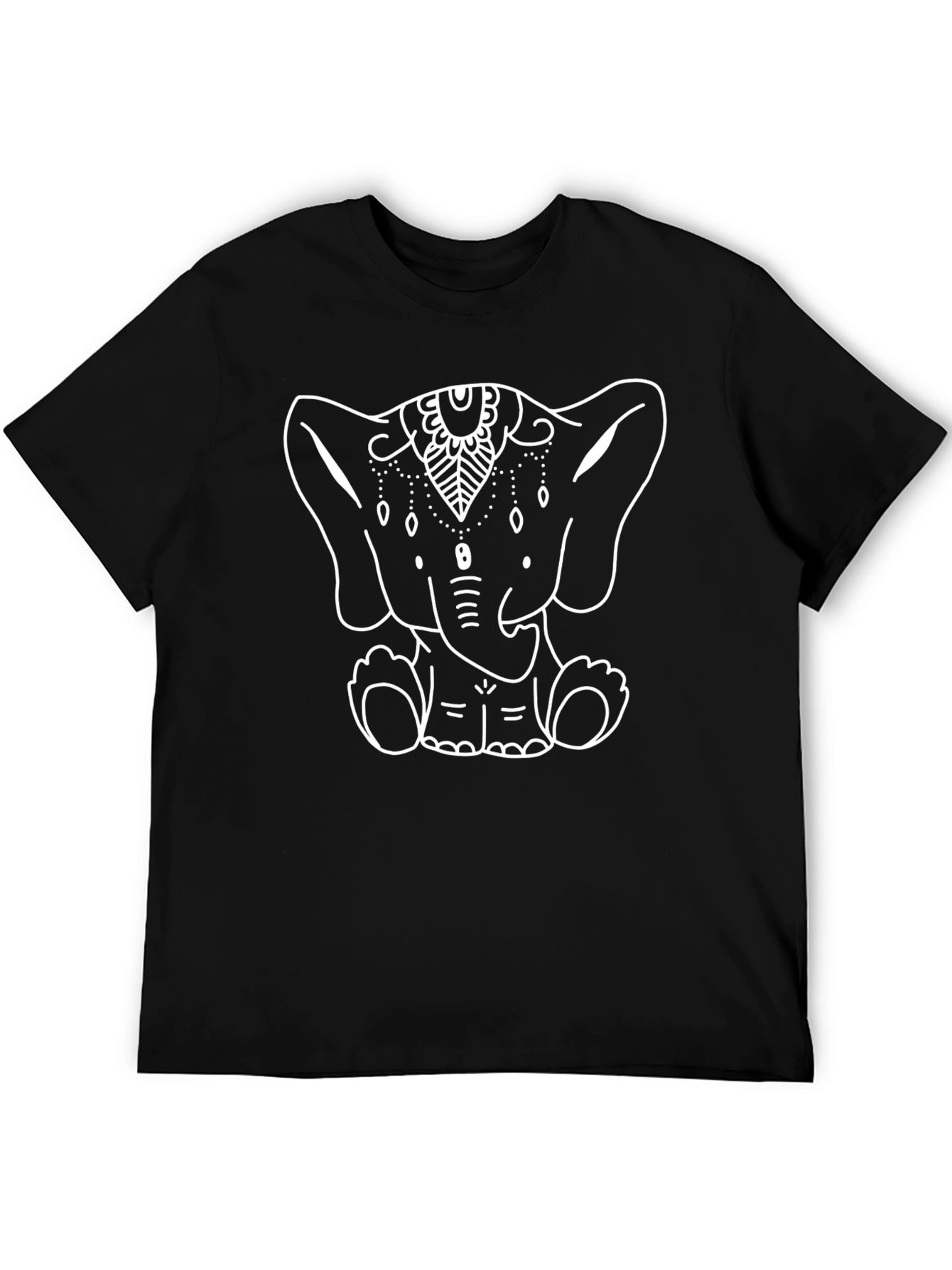 Elephant Graphic Tee - Black Cotton Shirt