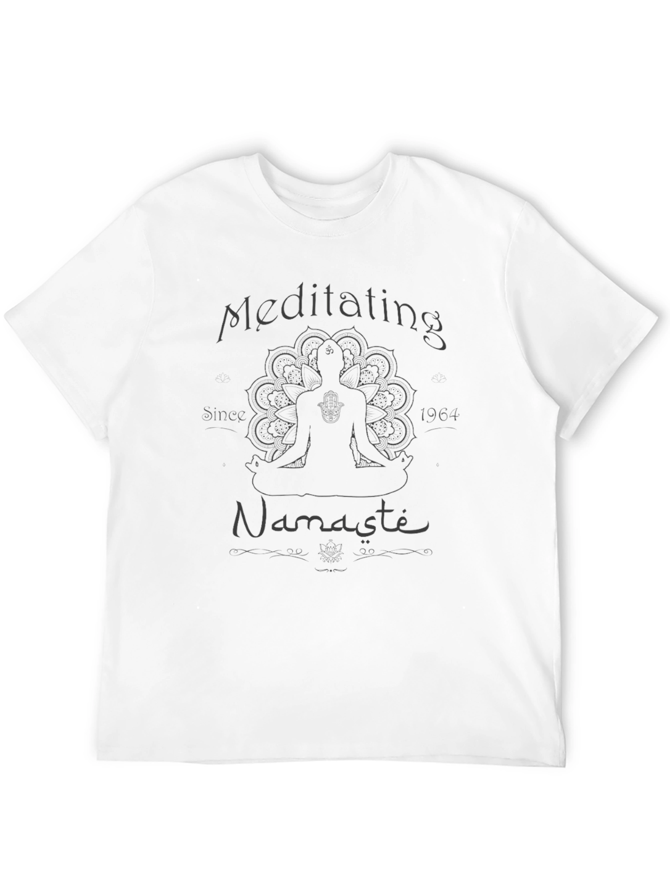 Meditating Namaste Black Graphic T-Shirt