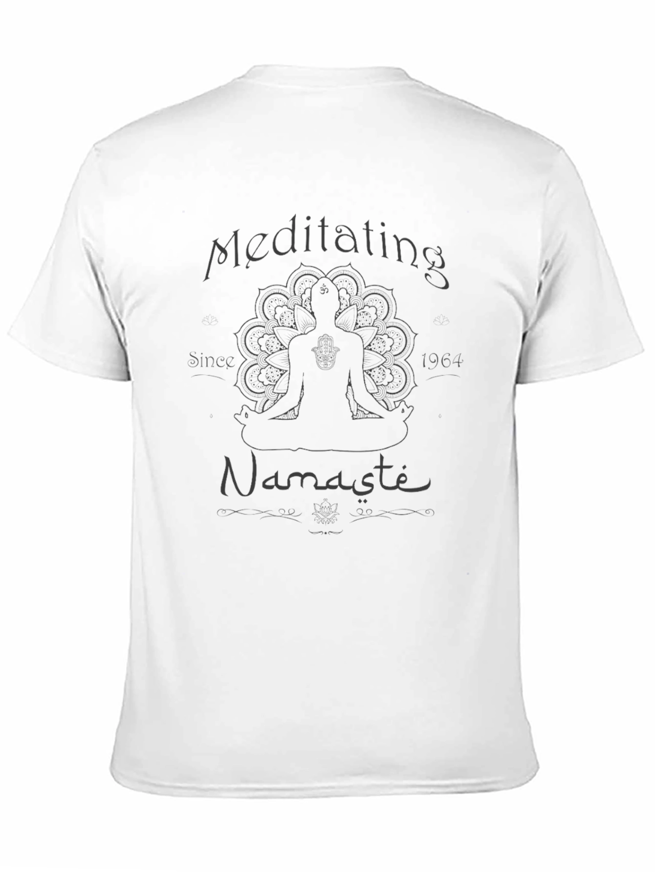 Meditating Namaste Black Graphic T-Shirt