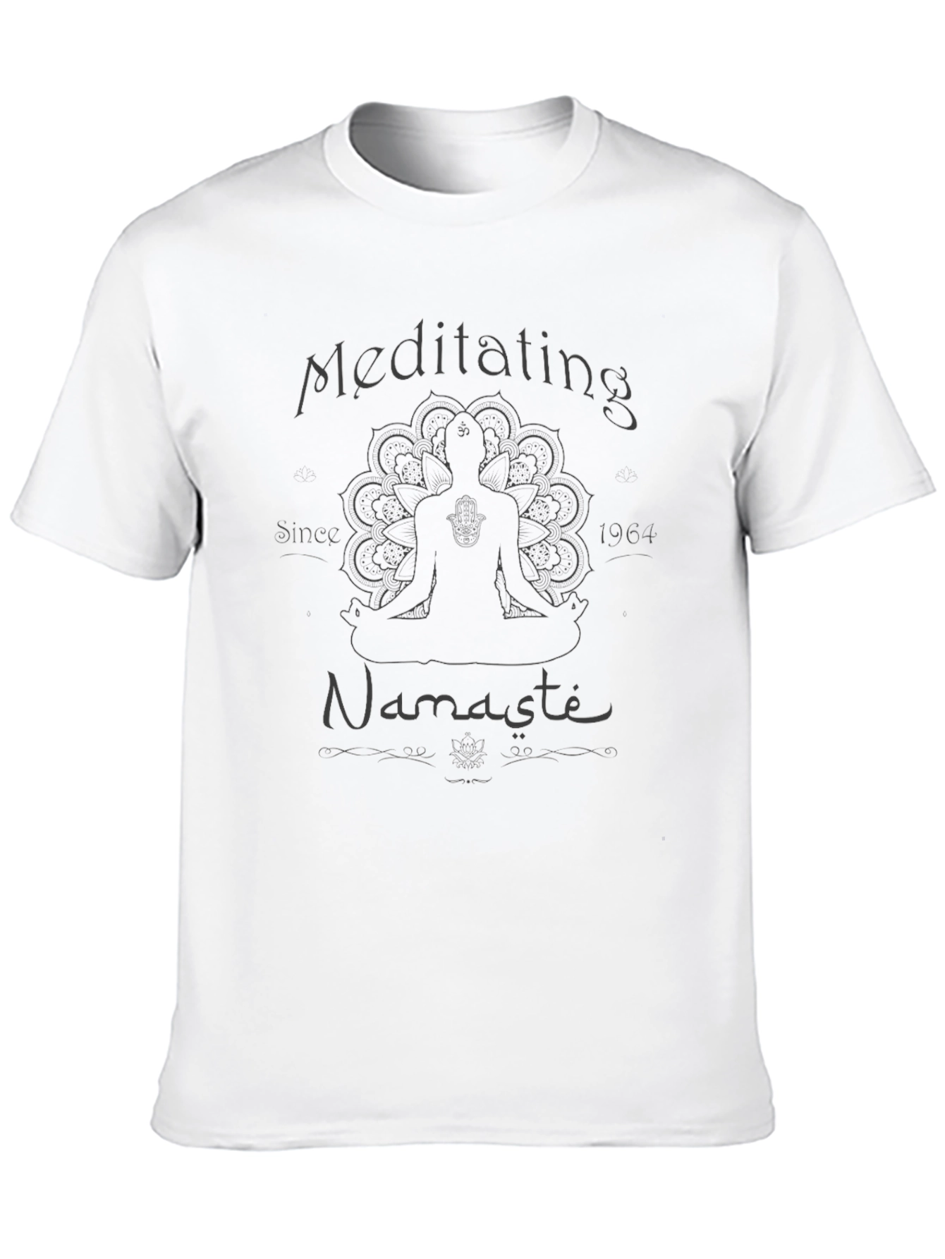 Meditating Namaste Black Graphic T-Shirt