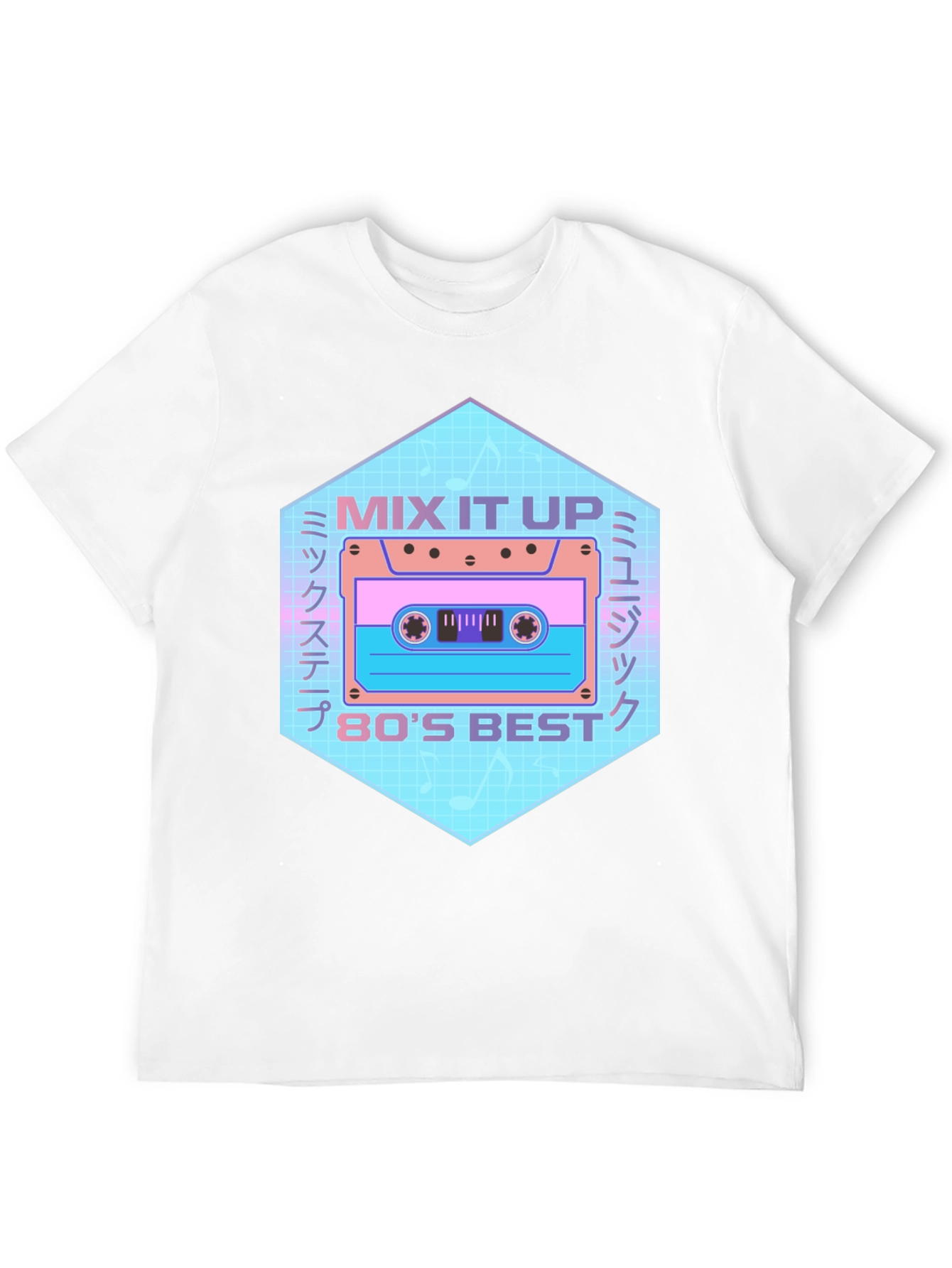 Retro 80s Mix Tape Graphic Tee - Black
