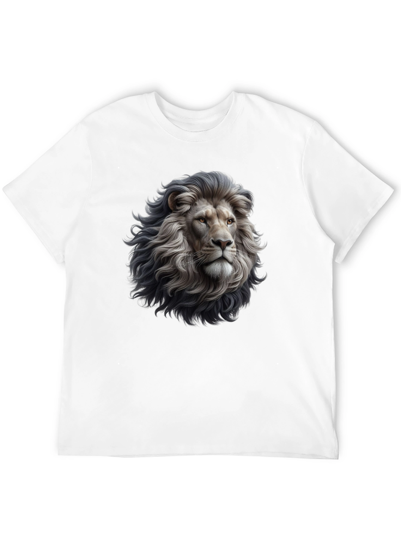 Lion Head Graphic Black T-Shirt for Men