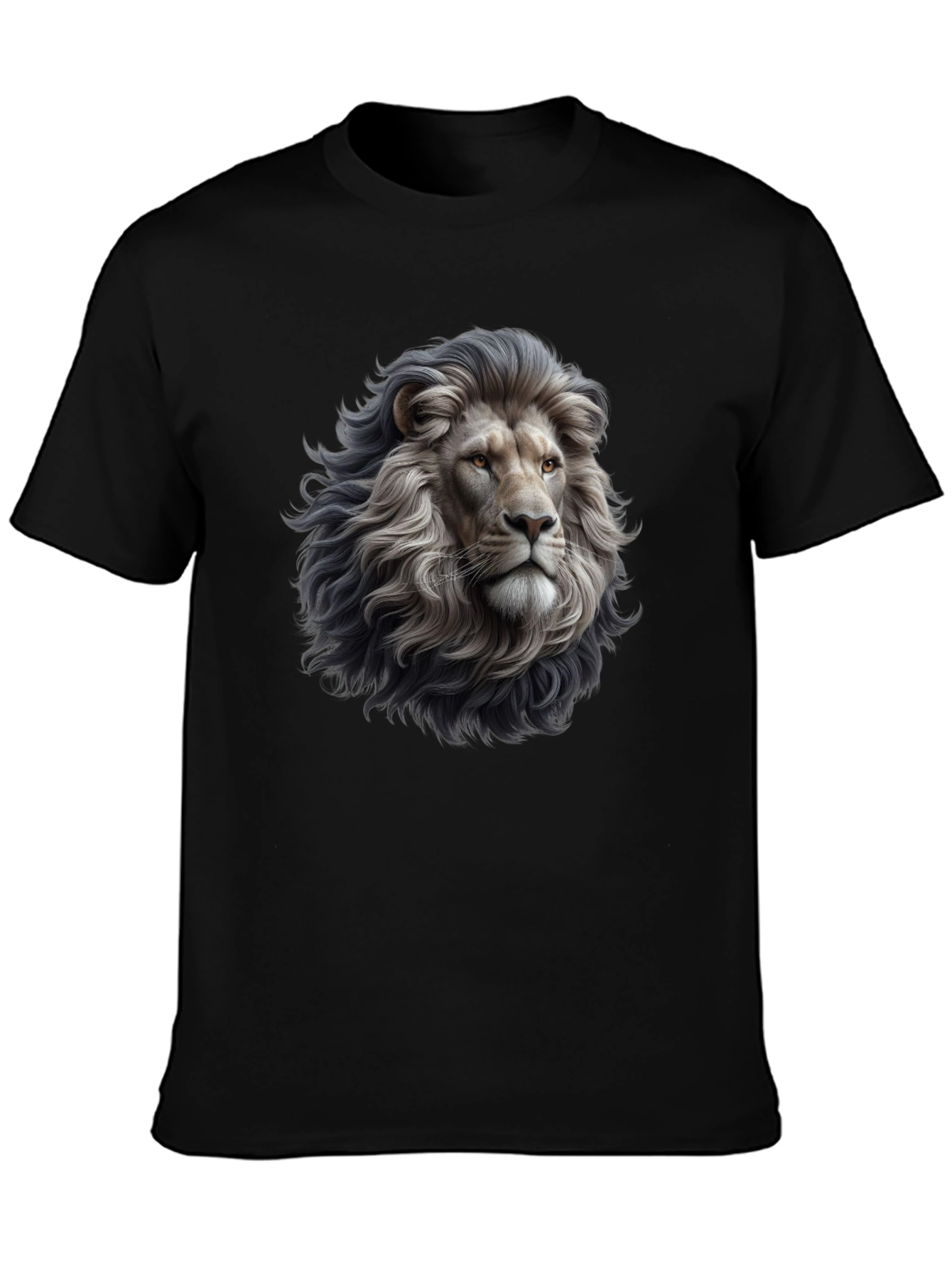 Lion Head Graphic Black T-Shirt for Men