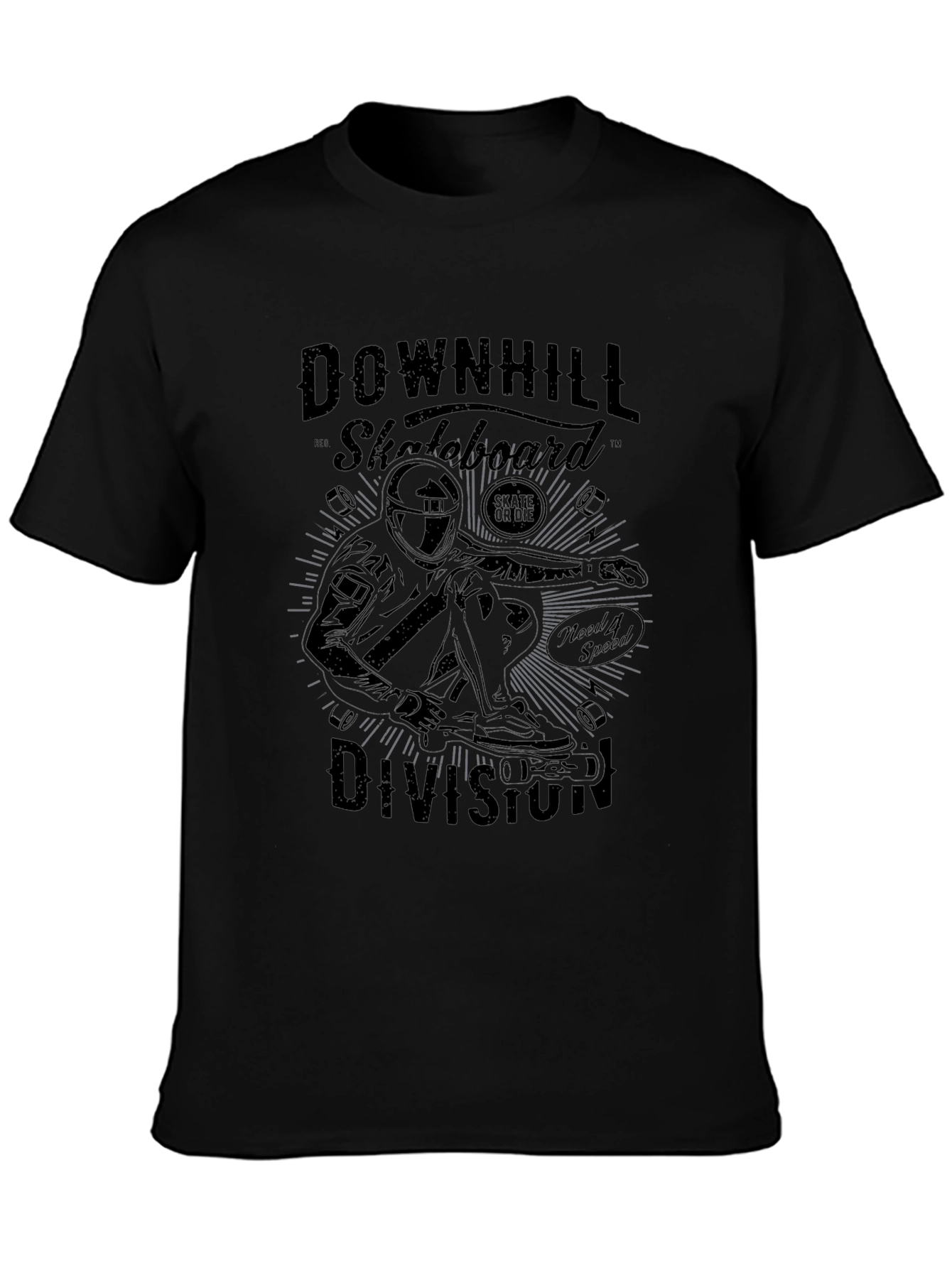 Downhill Skateboard Division Black T-Shirt