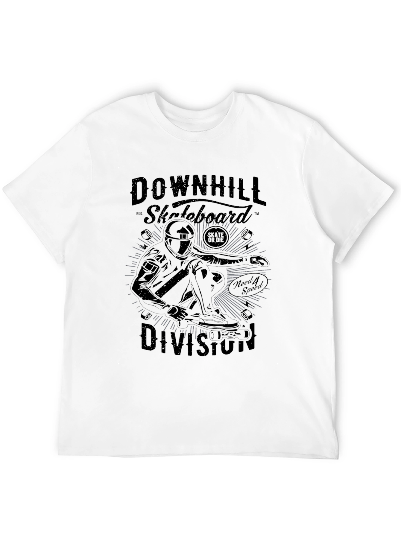 Downhill Skateboard Division Black T-Shirt