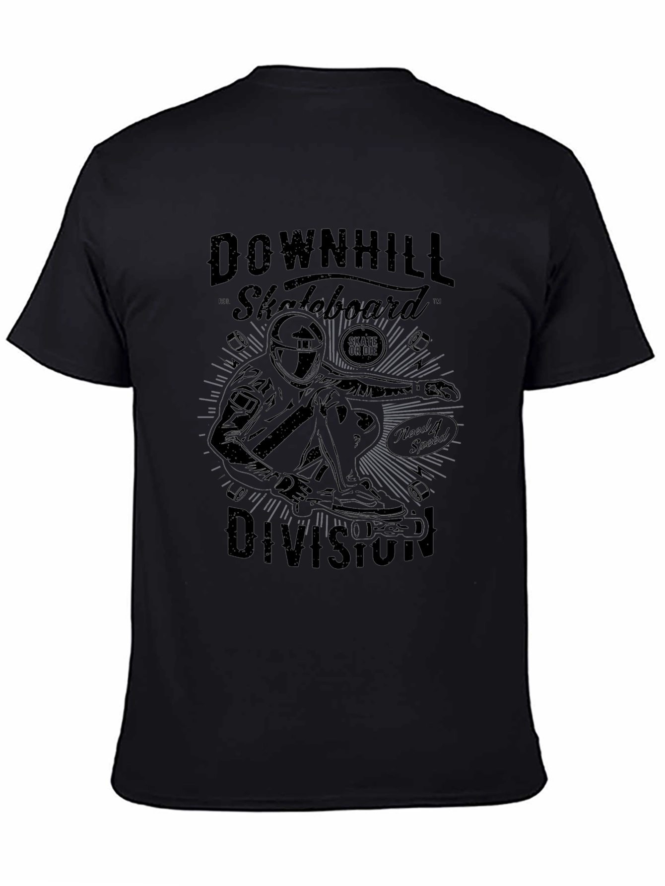 Downhill Skateboard Division Black T-Shirt