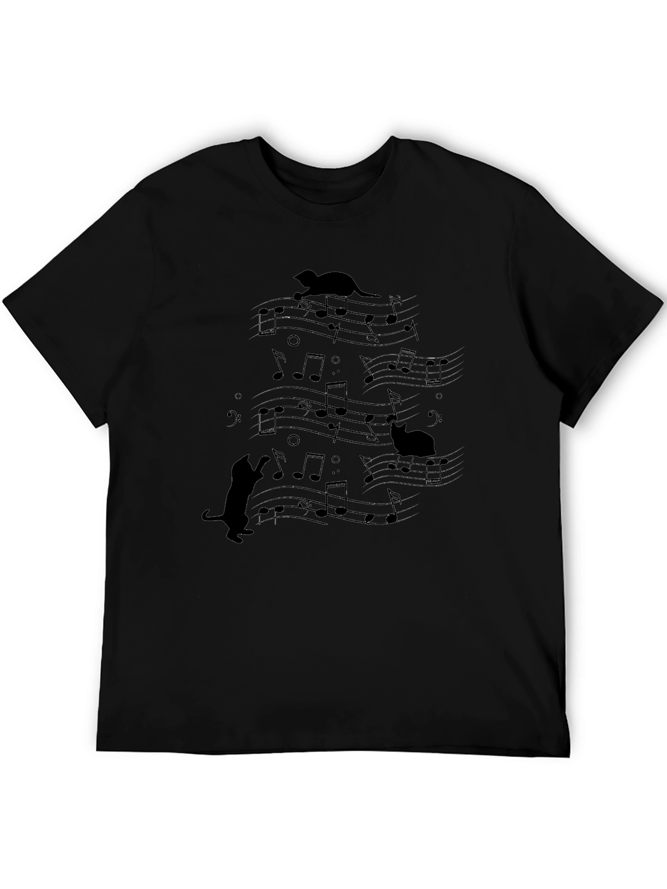 Musical Cats Black T-Shirt