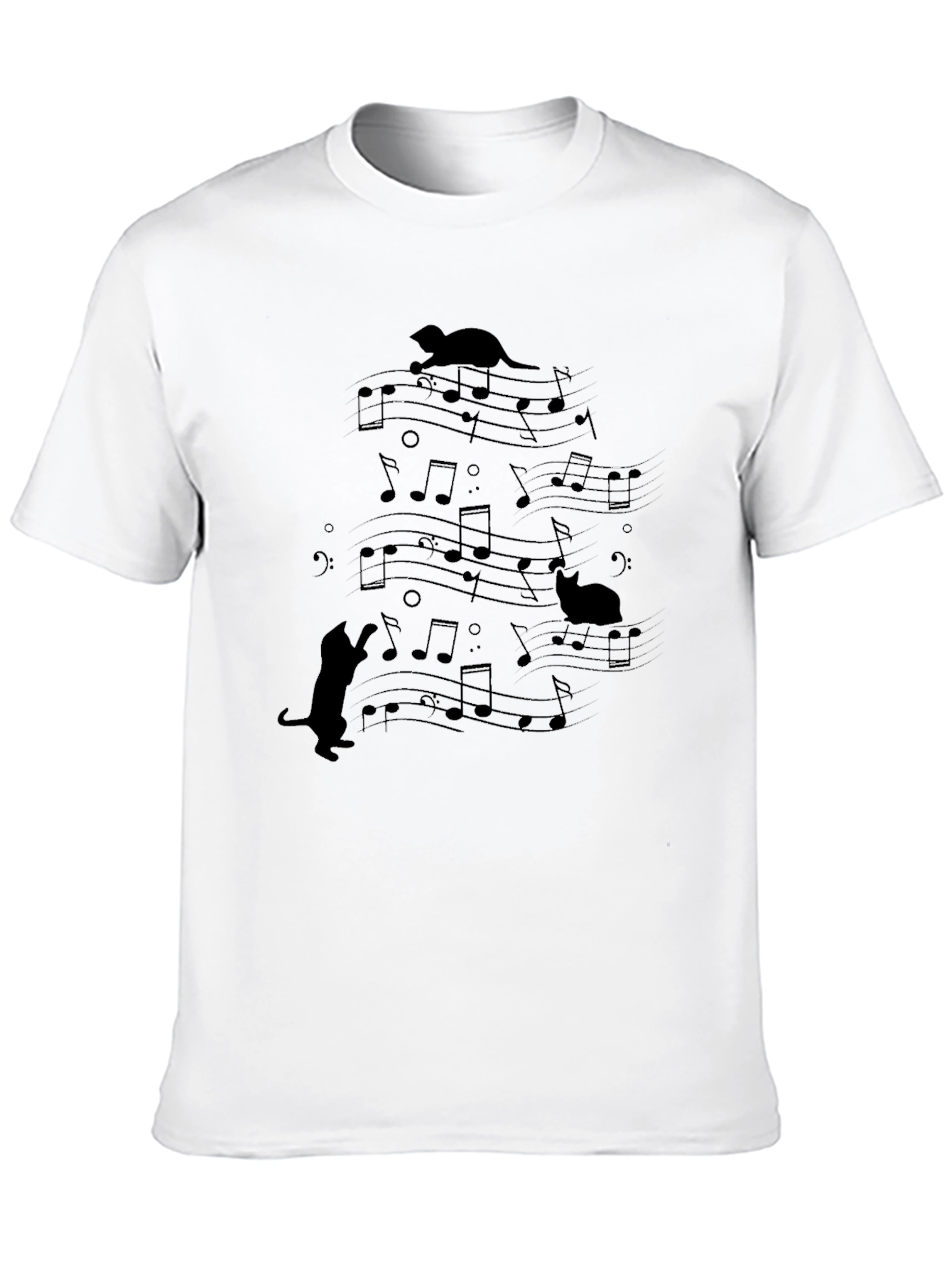 Musical Cats Black T-Shirt