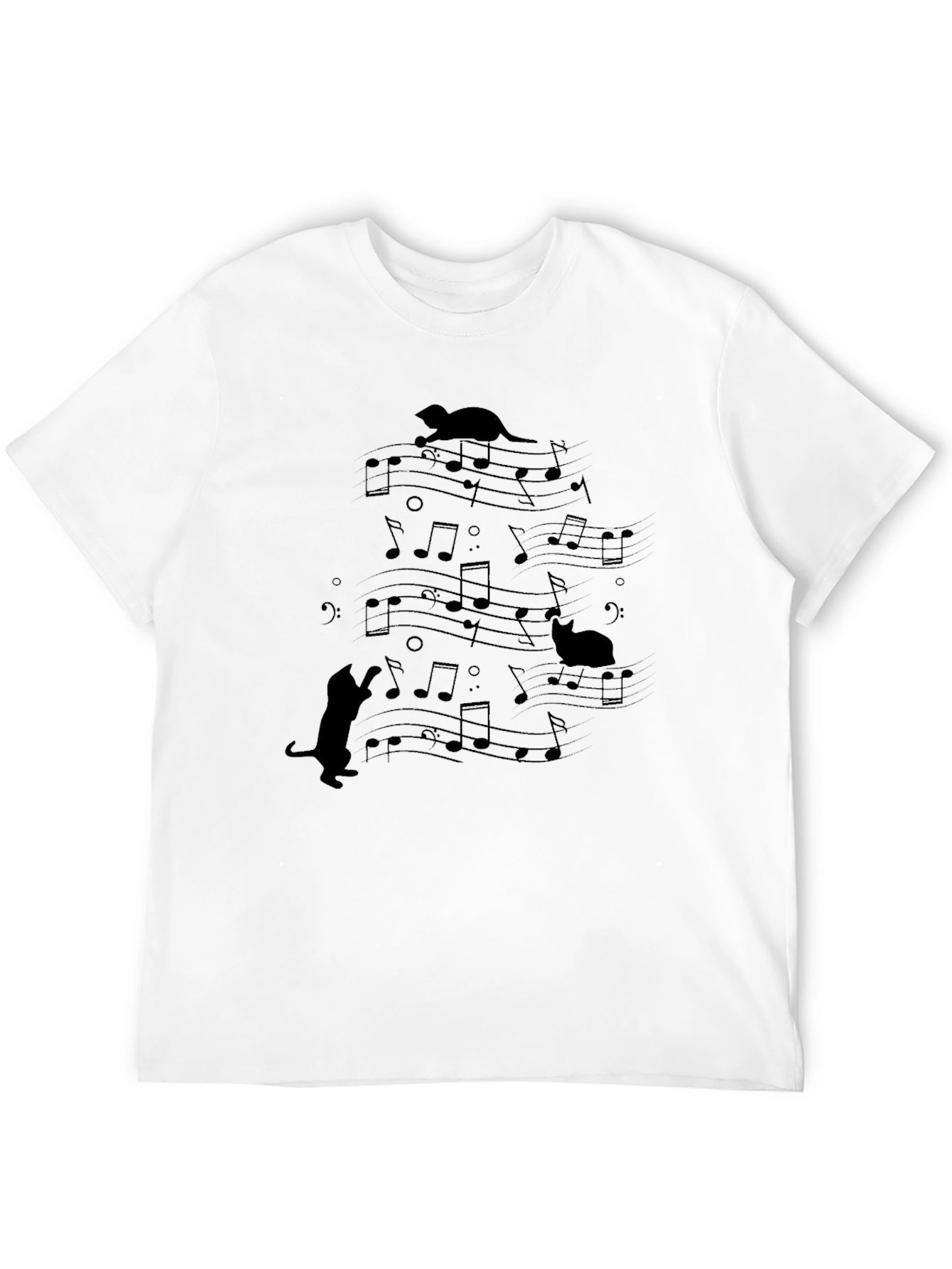 Musical Cats Black T-Shirt