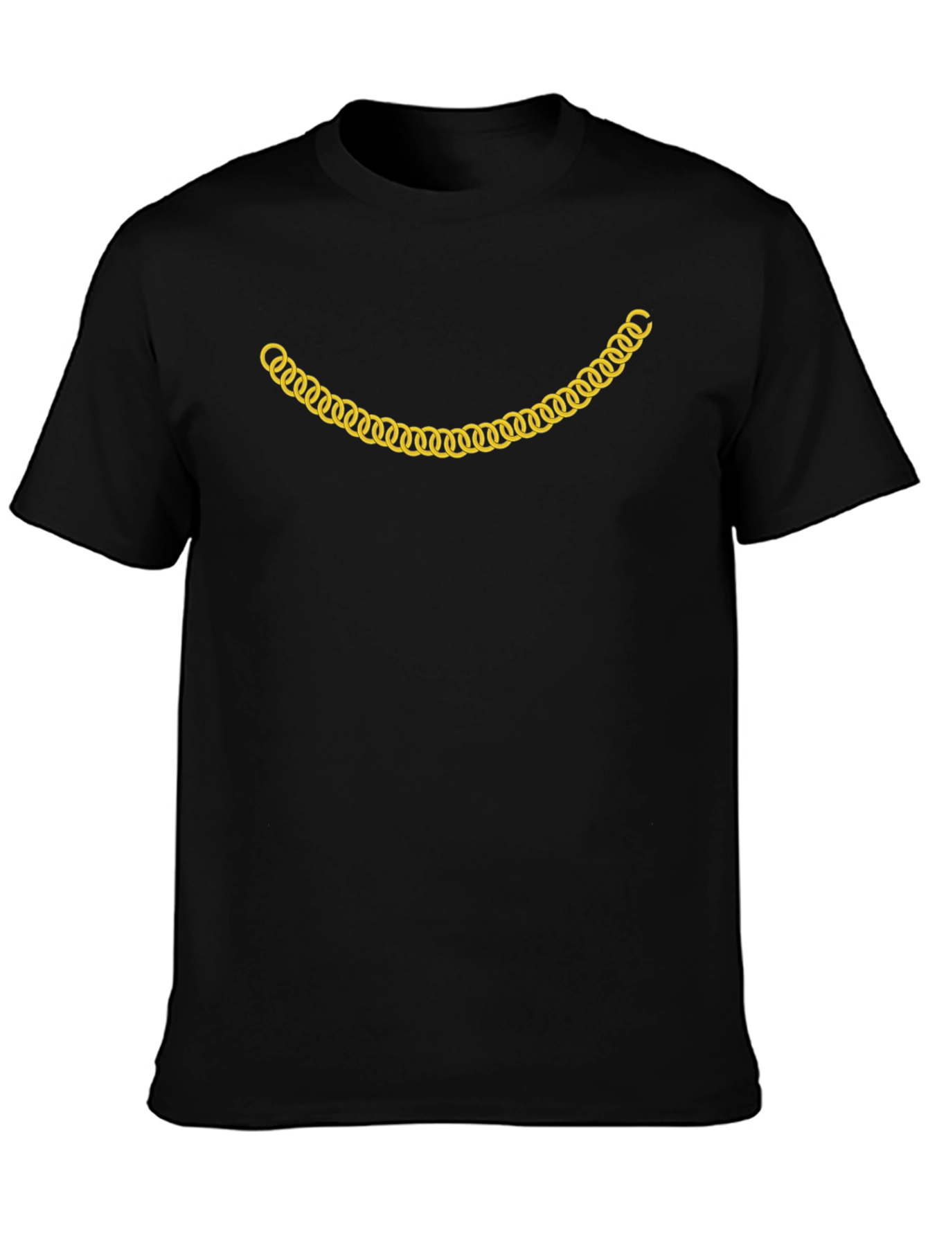 Gold Chain Smile Graphic T-Shirt