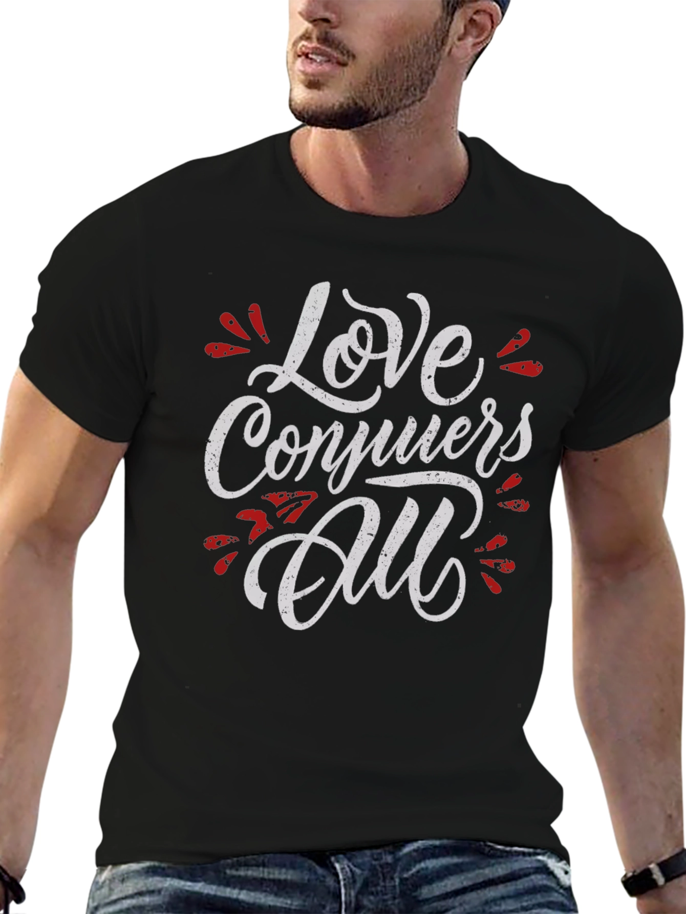 Love Conquers All Graphic Tee - Black