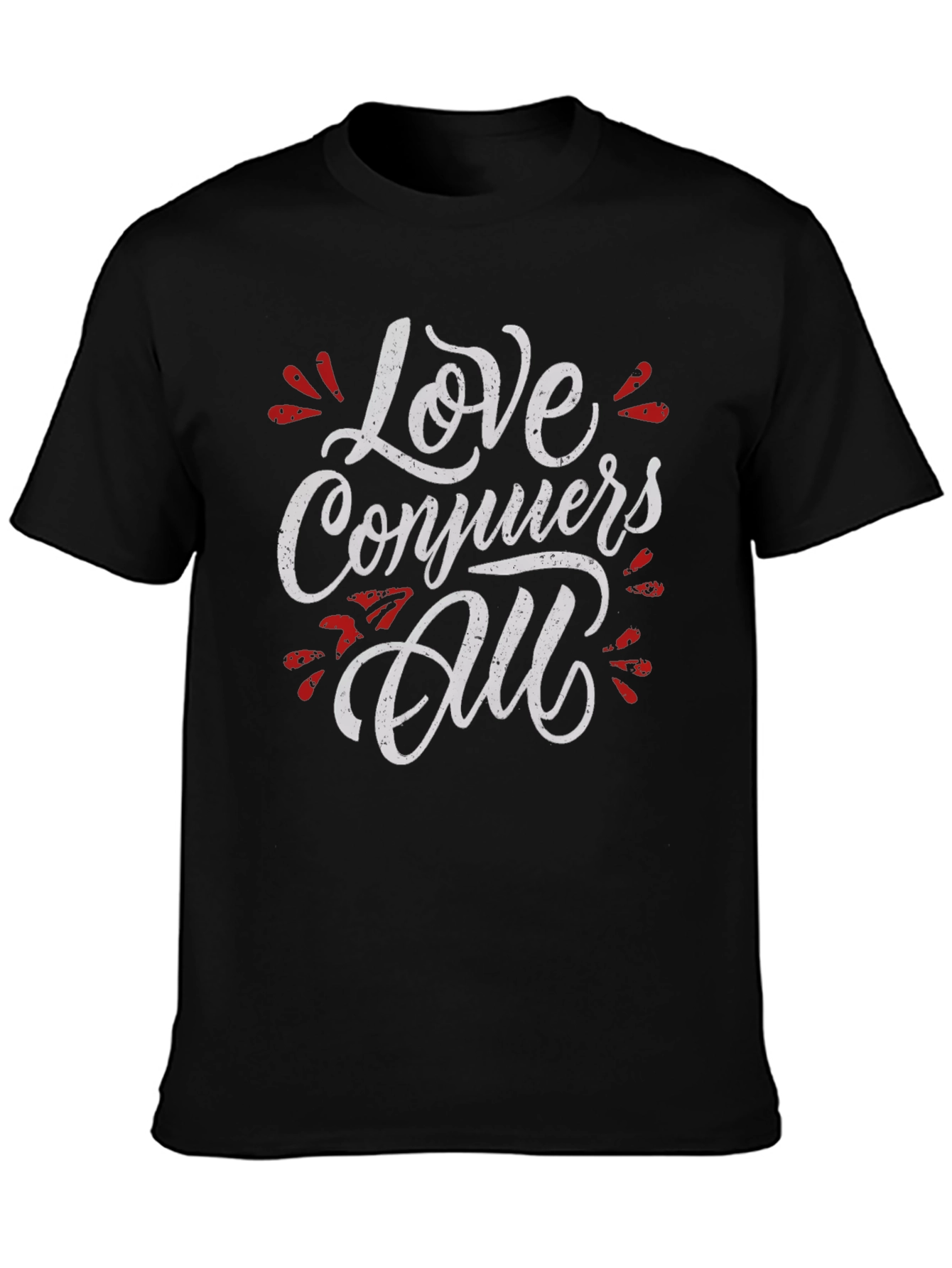 Love Conquers All Graphic Tee - Black
