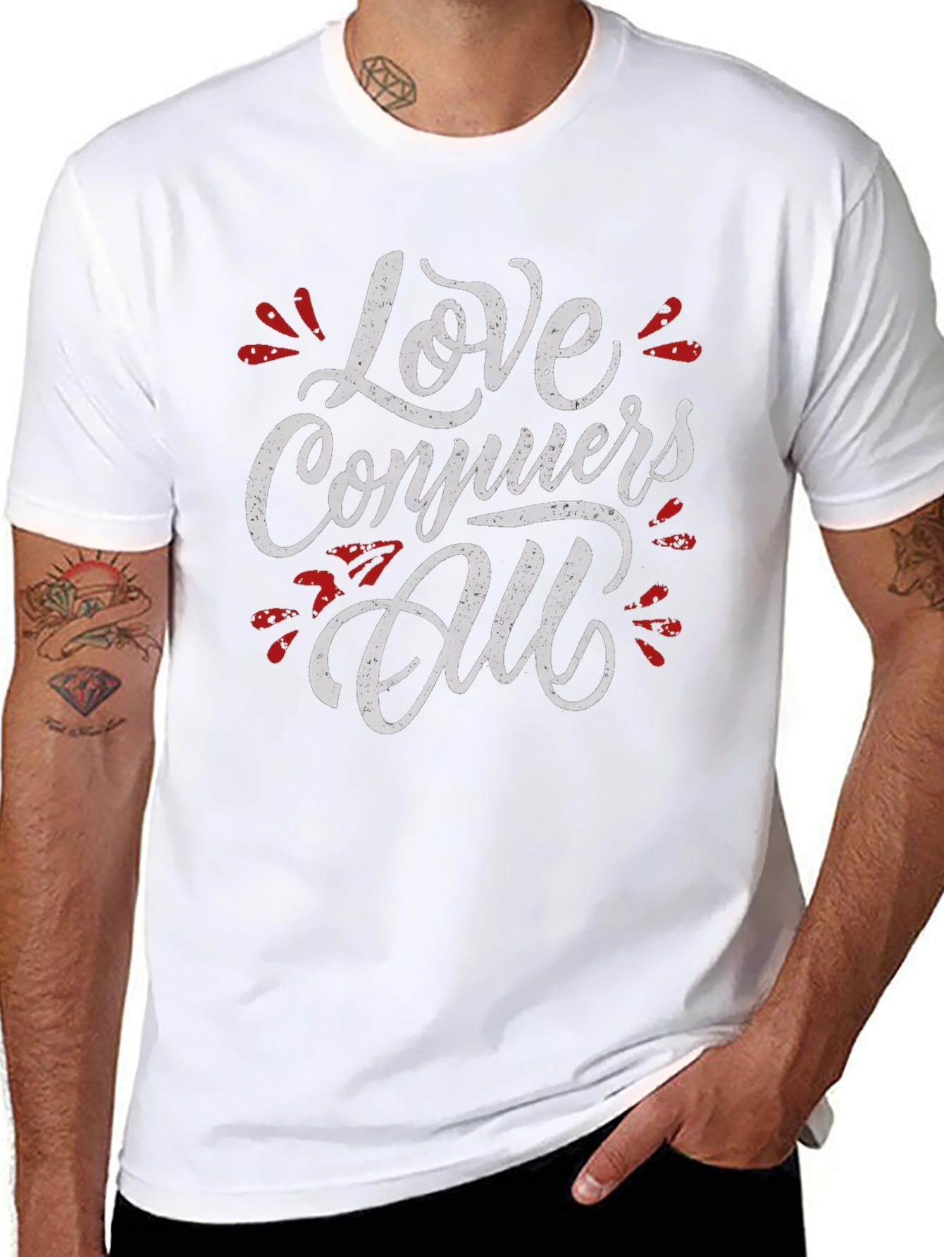 Love Conquers All Graphic Tee - Black