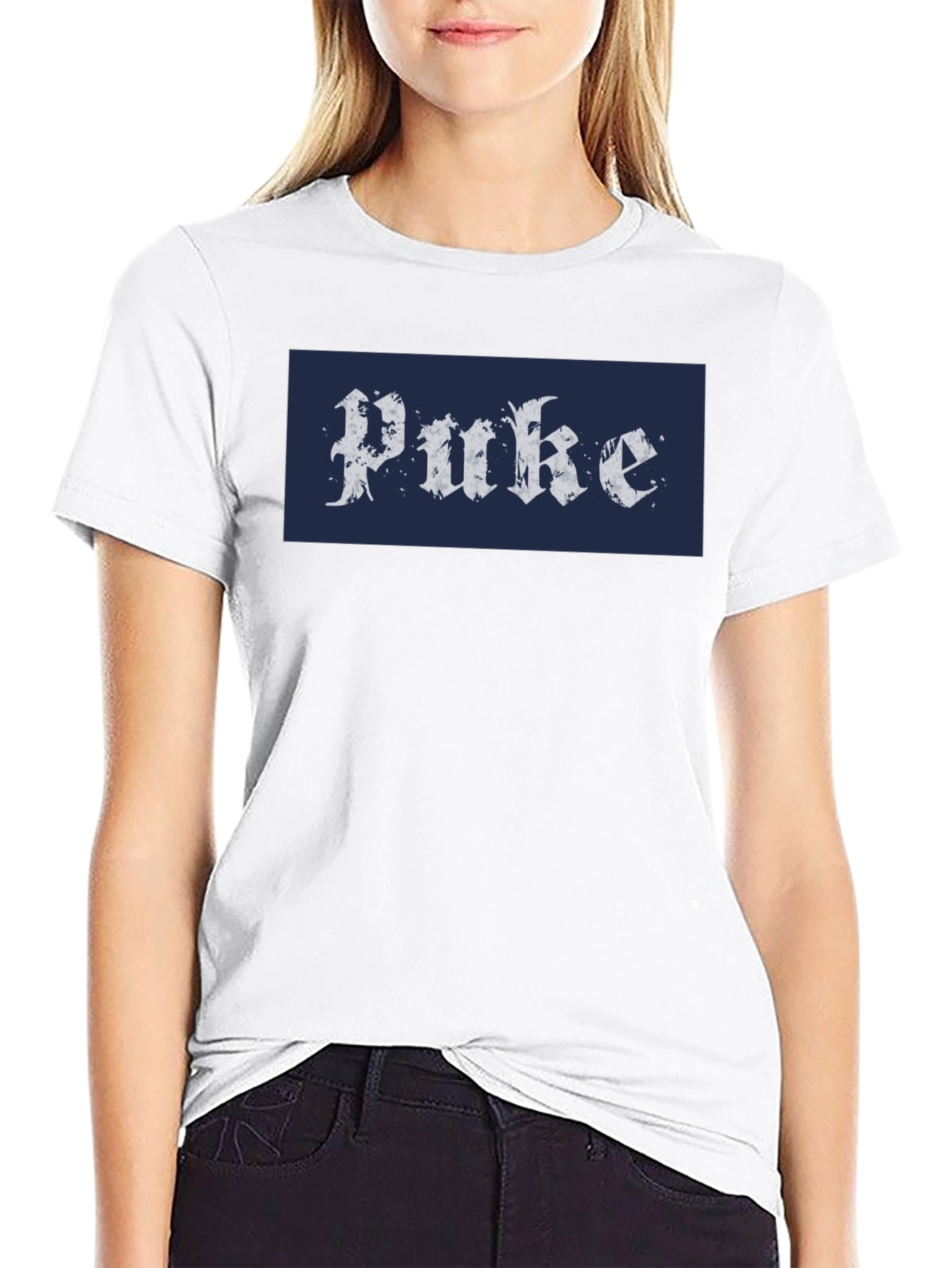 Black T-Shirt with Puke Graphic