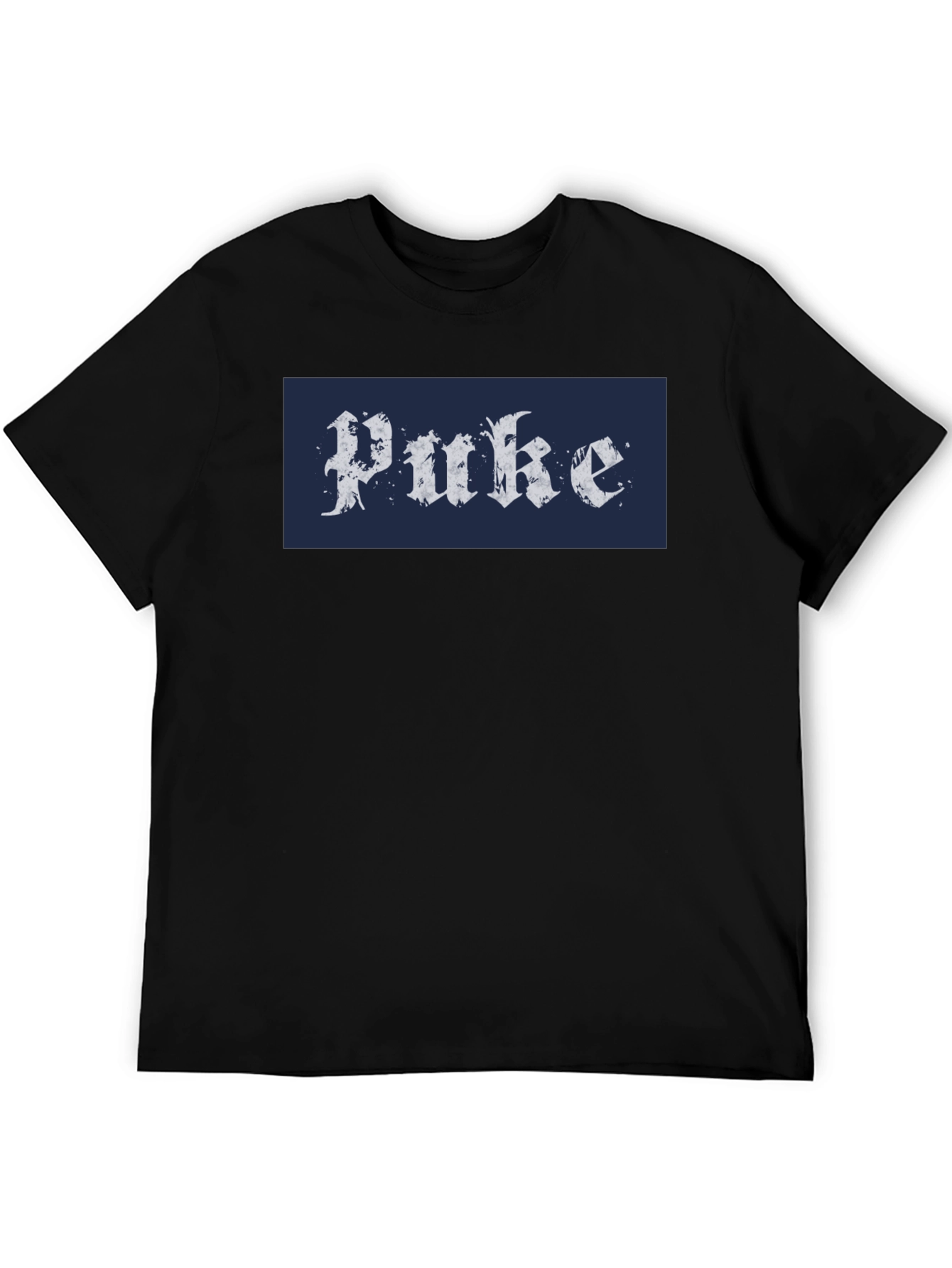 Black T-Shirt with Puke Graphic