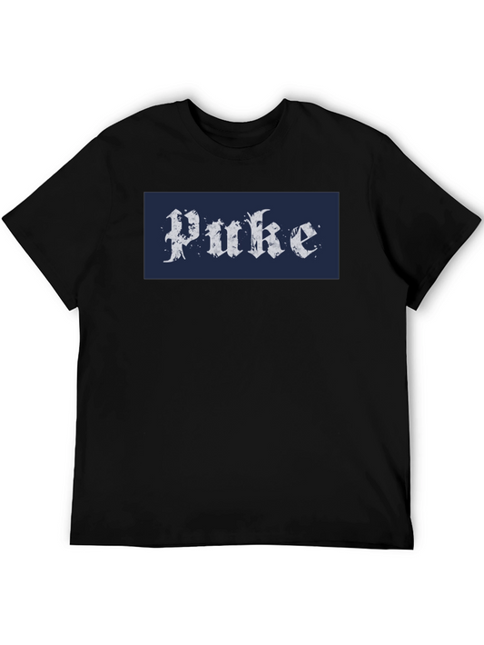 Black T-Shirt with Puke Graphic