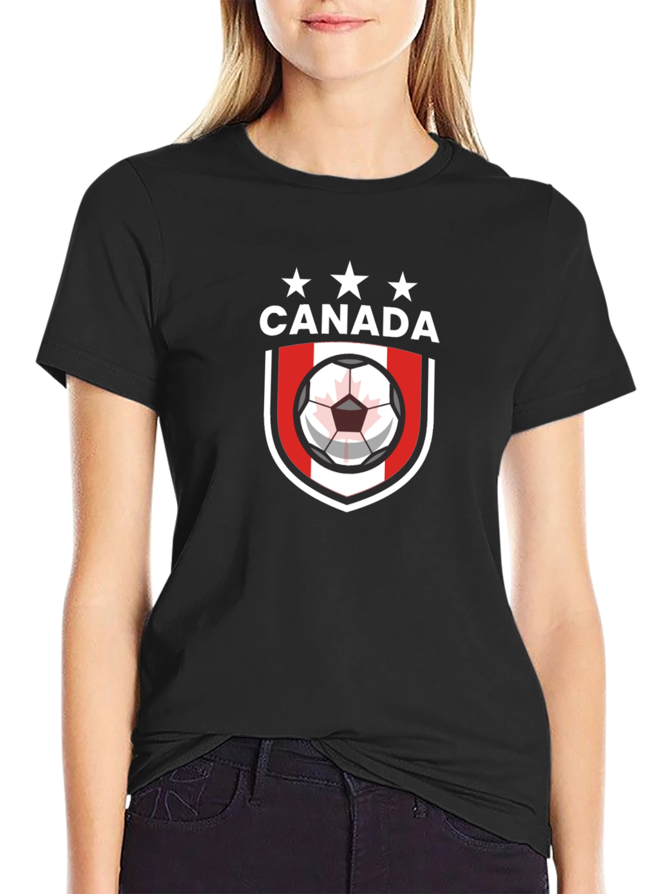 Canada Soccer Crest Black T-Shirt