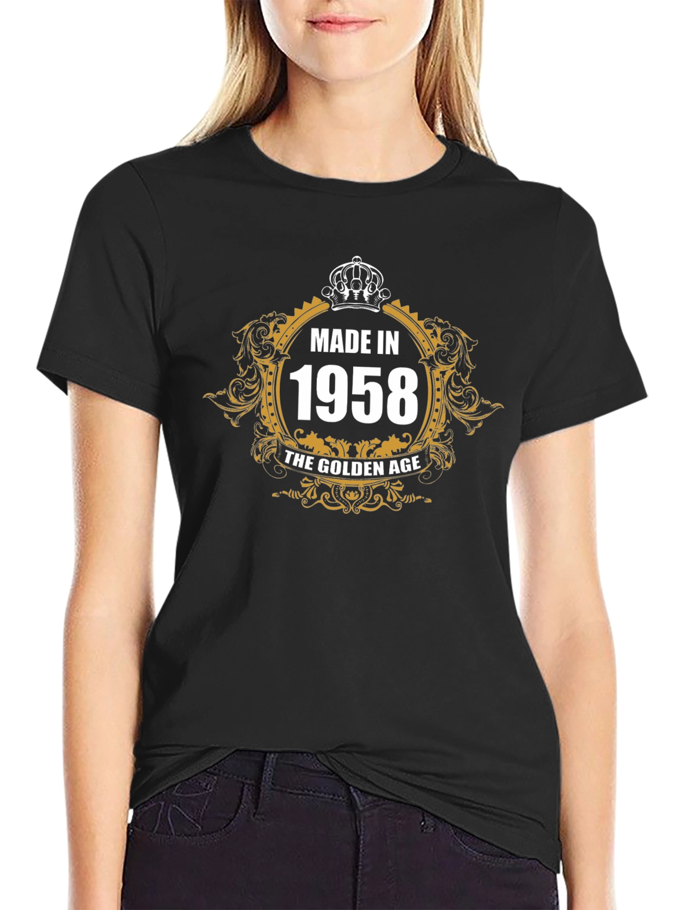 Made in 1958 Golden Age Black T-Shirt