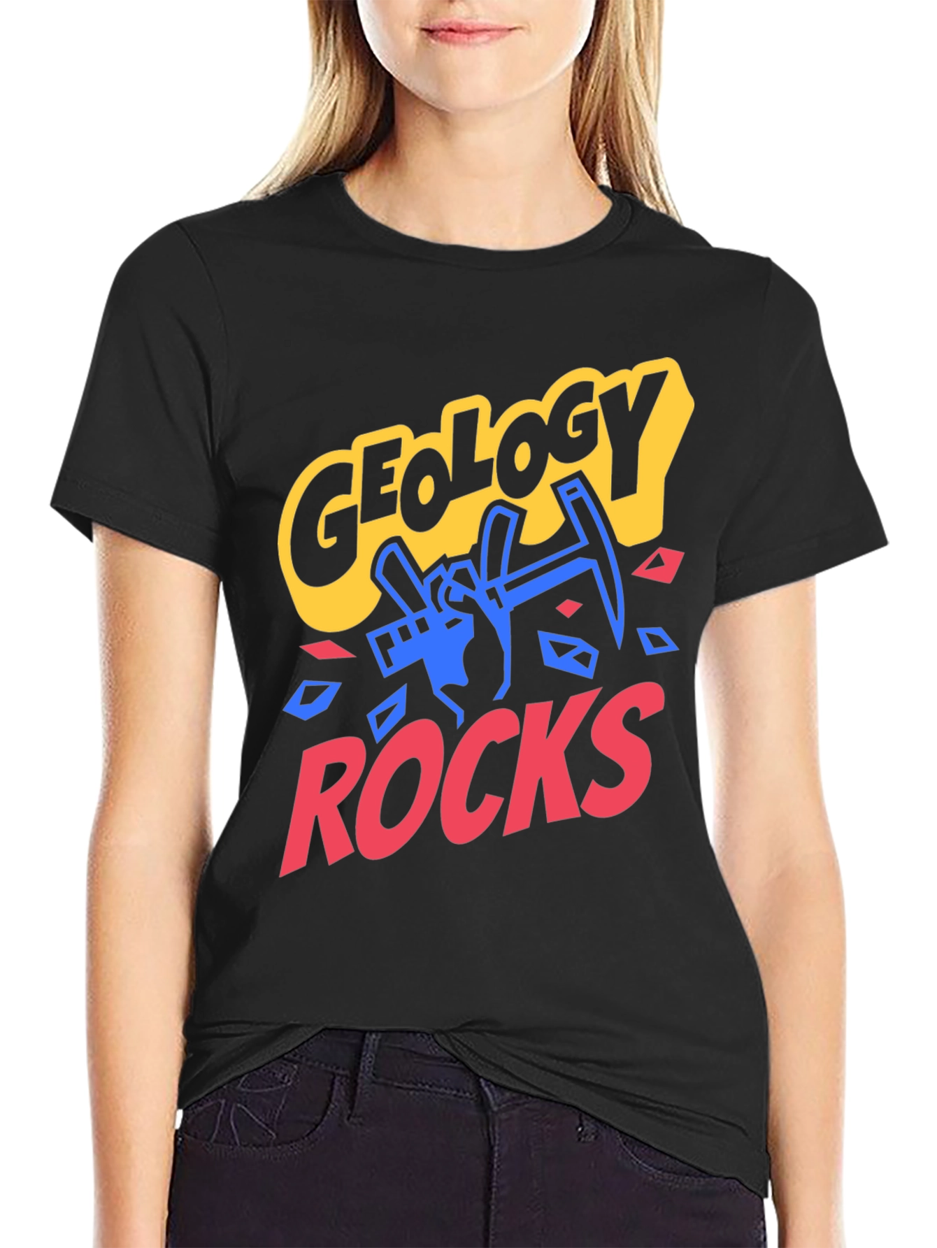 Geology Rocks Graphic Tee - Black Cotton T-Shirt