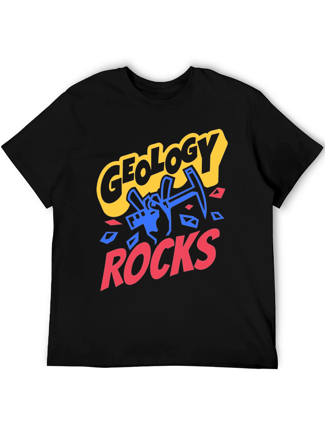 Geology Rocks Graphic Tee - Black Cotton T-Shirt