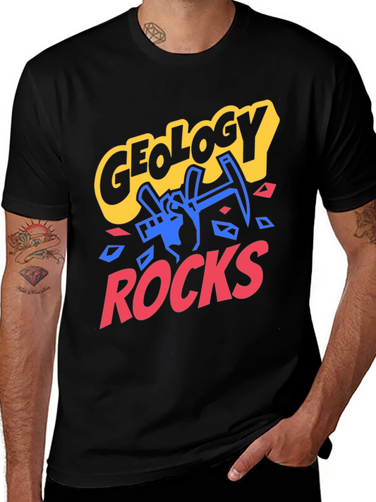 Geology Rocks Graphic Tee - Black Cotton T-Shirt