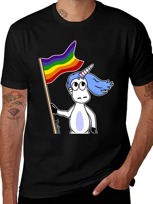 Unicorn Pride Flag Black T-Shirt