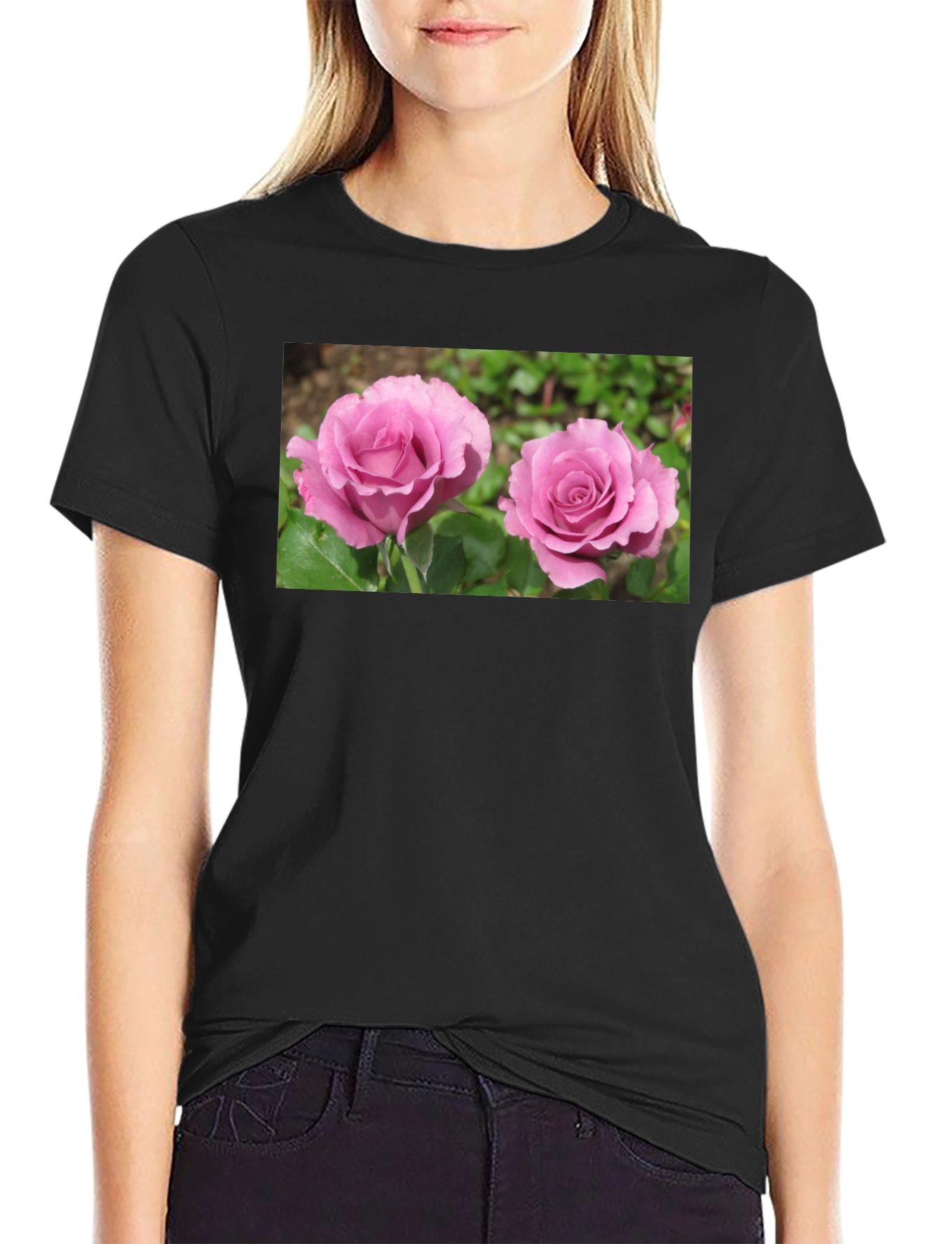 Floral Roses Graphic T-Shirt - Casual Style