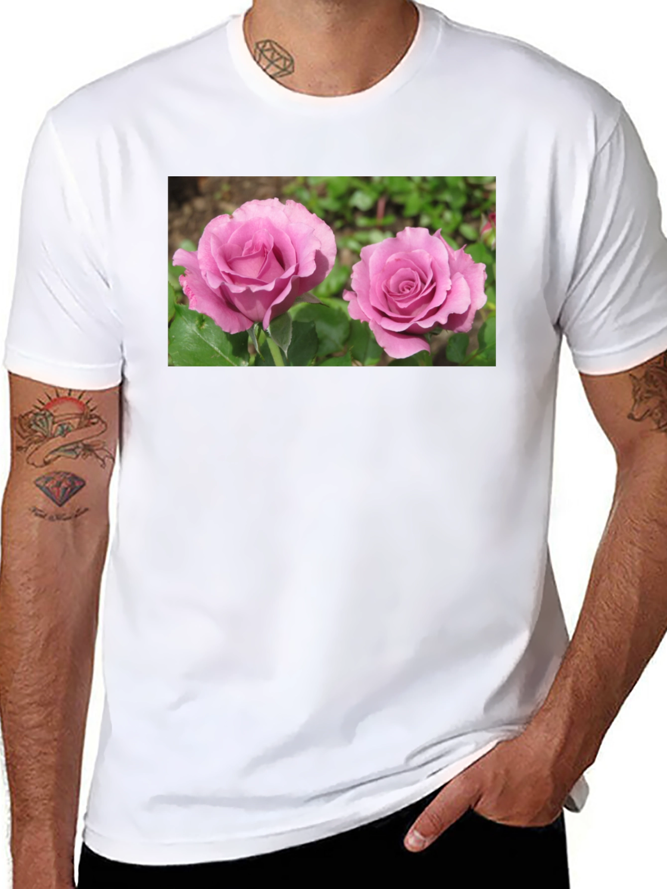 Floral Roses Graphic T-Shirt - Casual Style