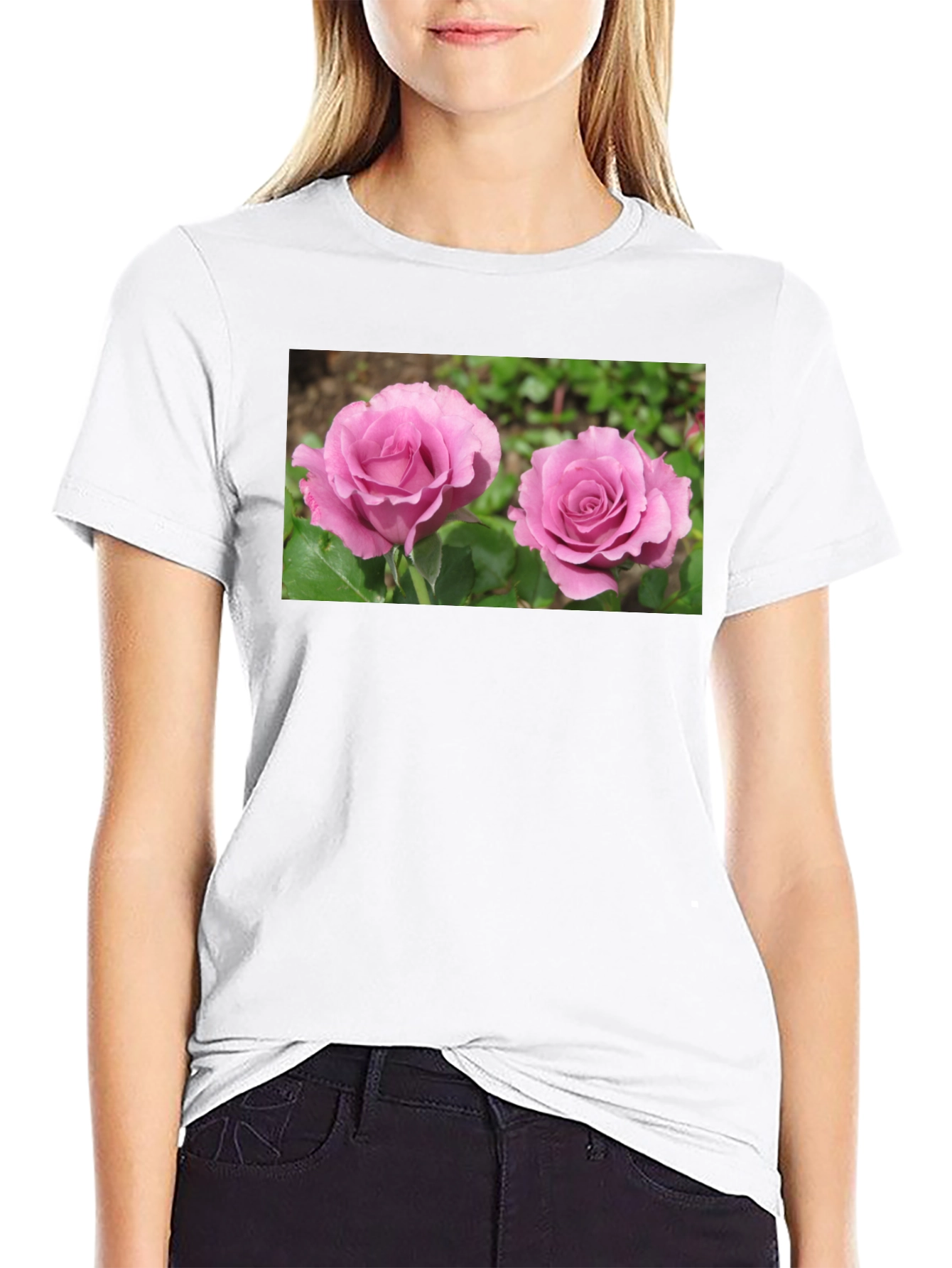 Floral Roses Graphic T-Shirt - Casual Style