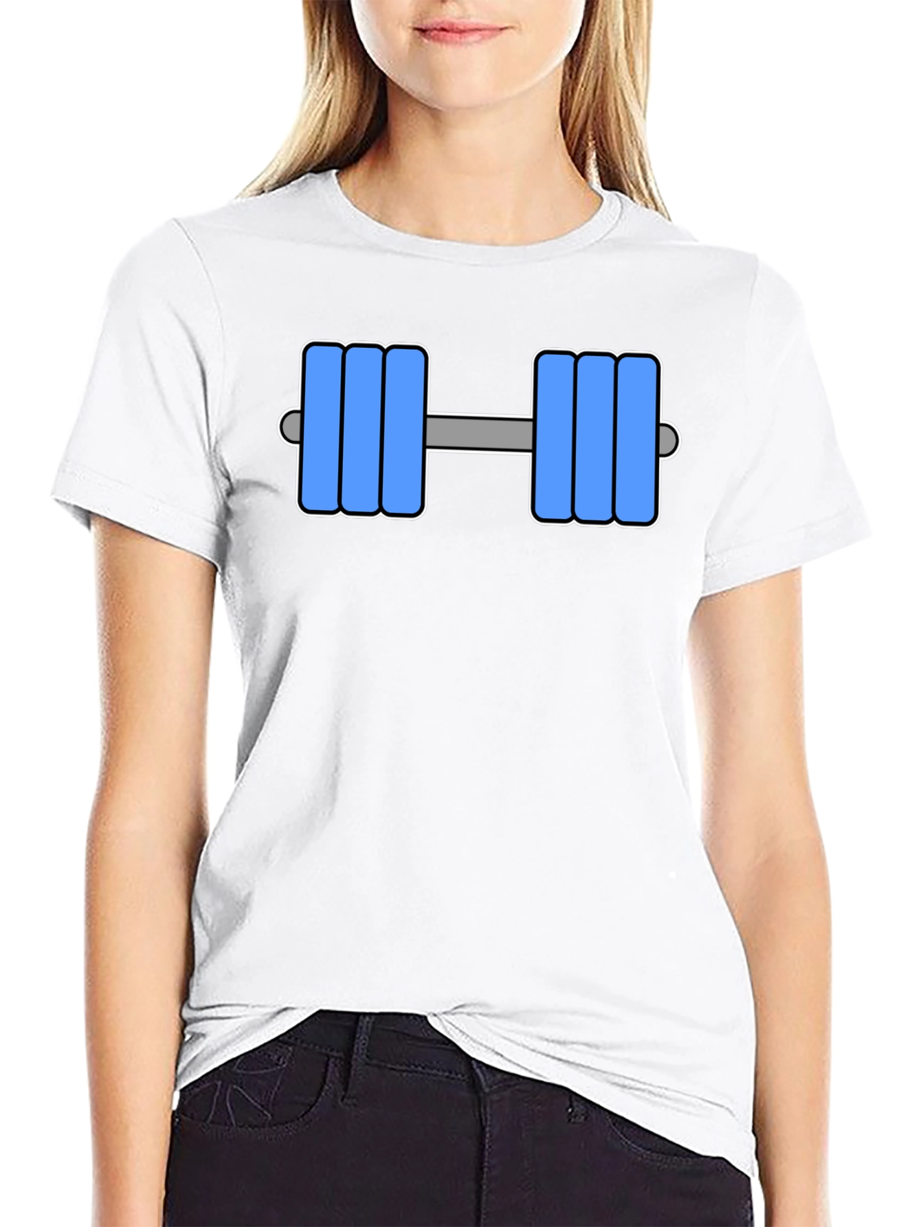 Weightlifting Dumbbell Graphic Black T-Shirt