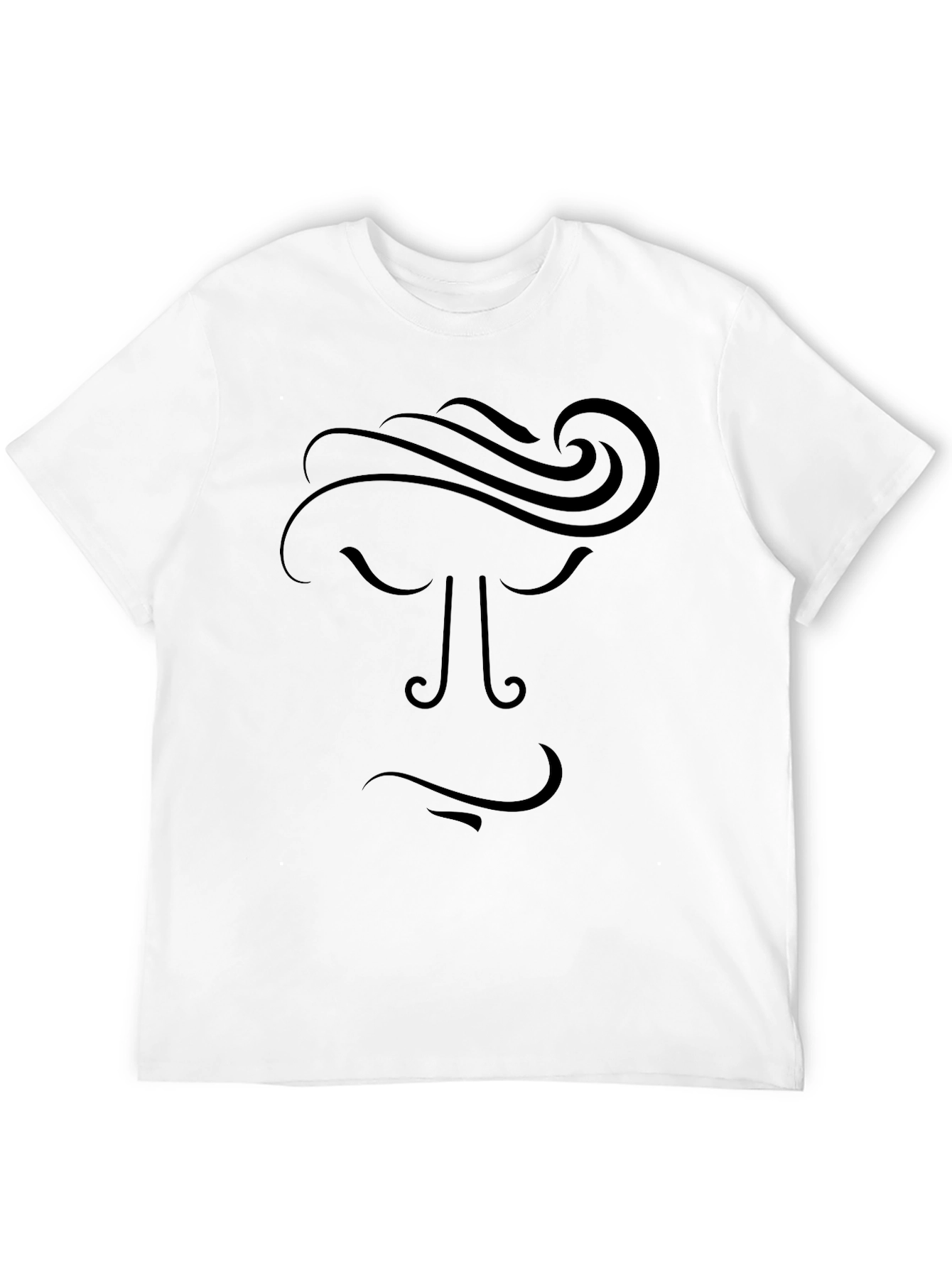 Abstract Face Graphic Tee - Black