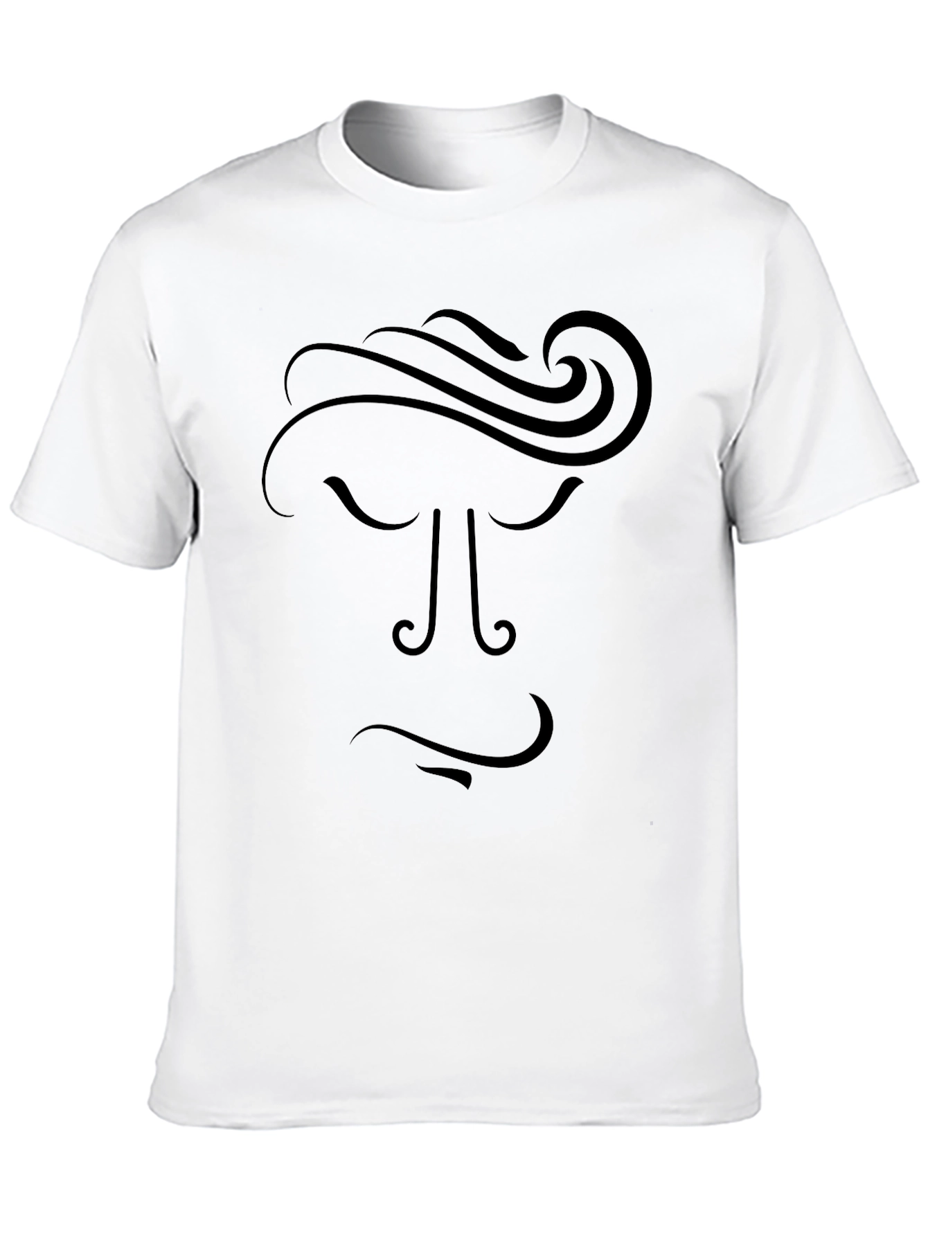 Abstract Face Graphic Tee - Black