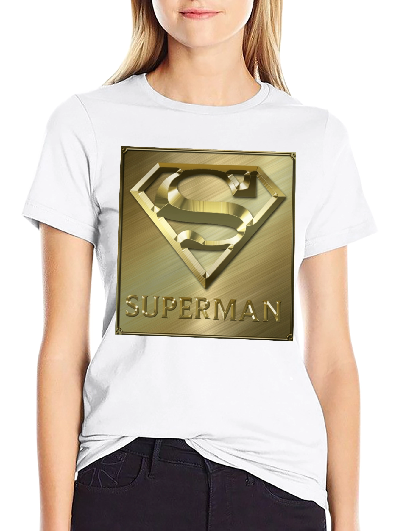 Superman Gold Emblem Black T-Shirt
