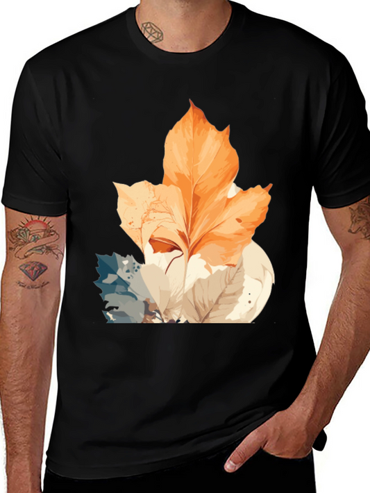 Autumn Leaves Graphic Tee - Stylish Nature Design