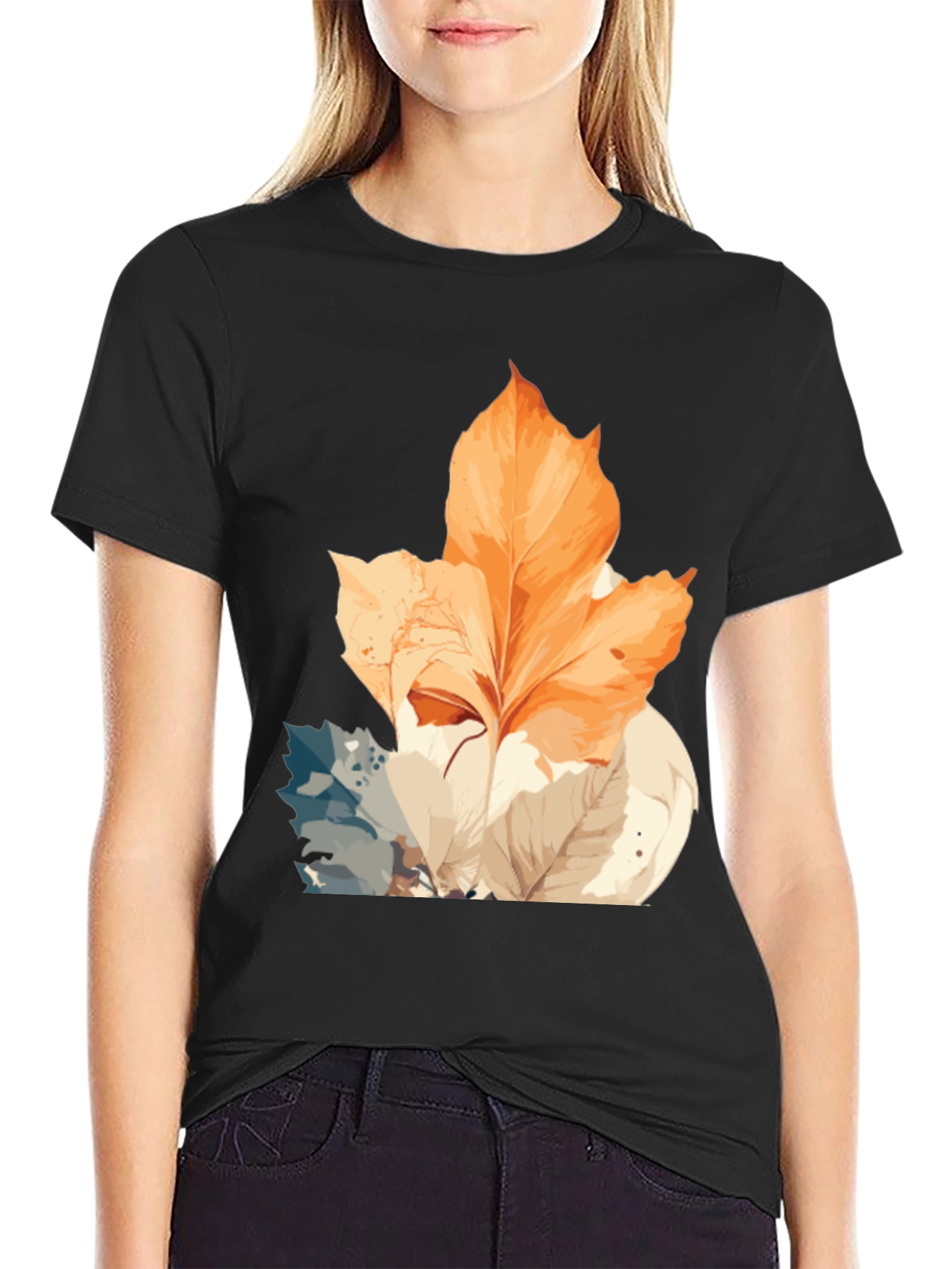 Autumn Leaves Graphic Tee - Stylish Nature Design