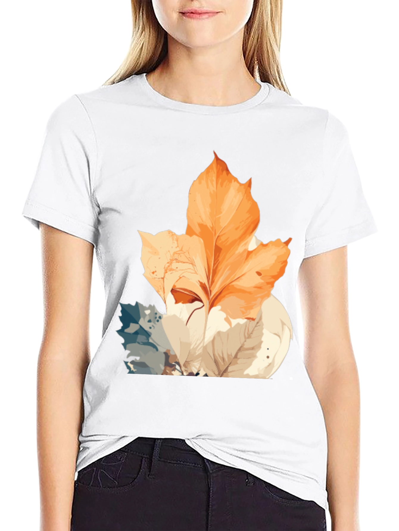 Autumn Leaves Graphic Tee - Stylish Nature Design