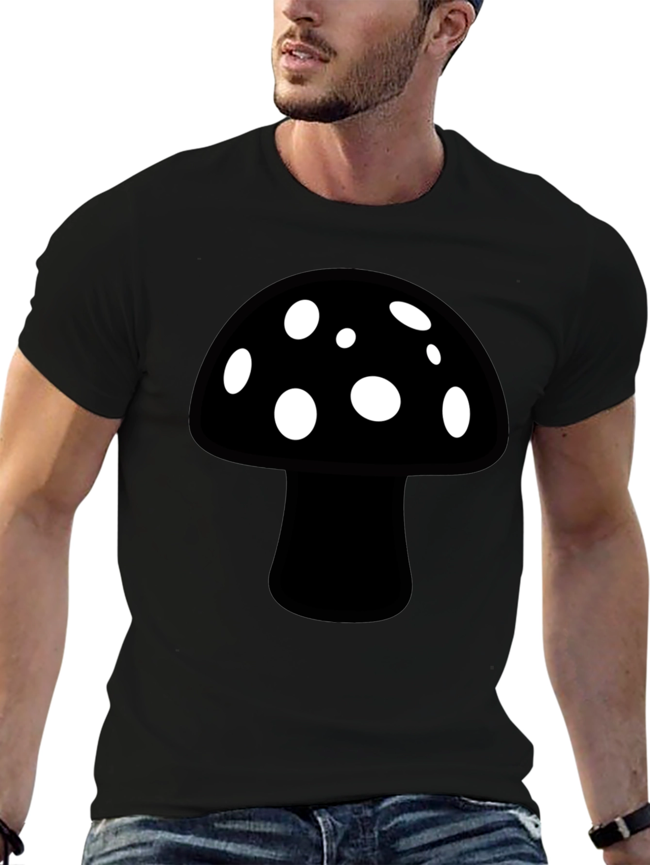 Mushroom Graphic Black T-Shirt