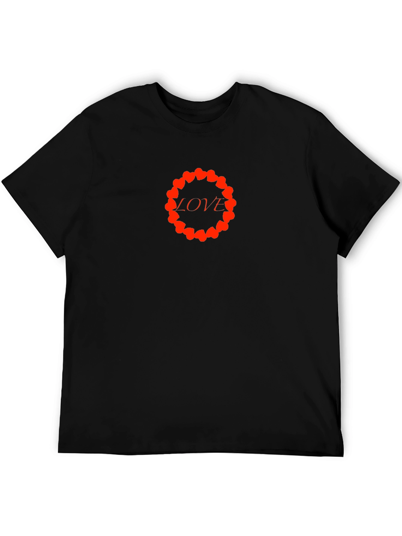 Love Heart Circle Black T-Shirt