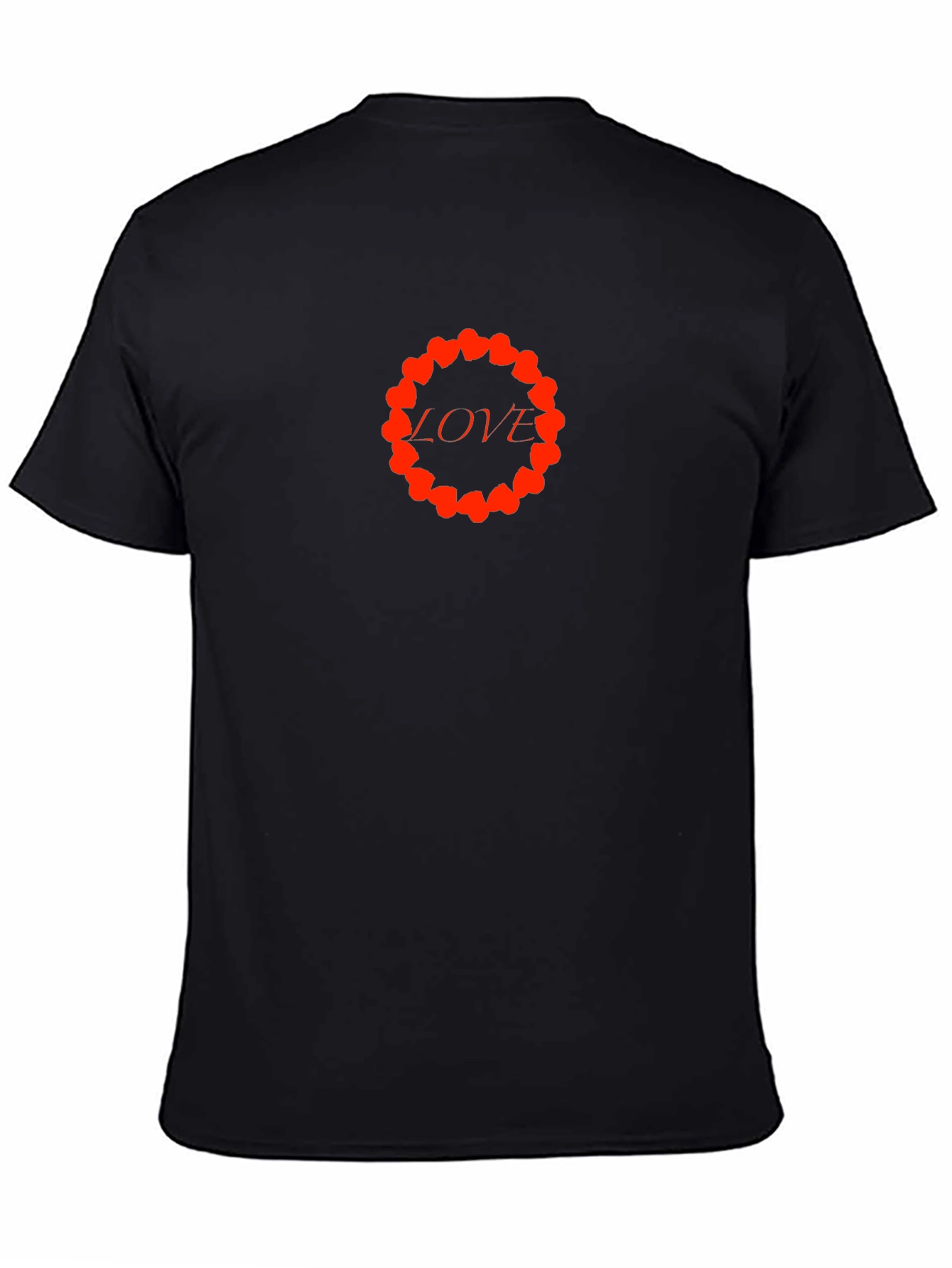 Love Heart Circle Black T-Shirt