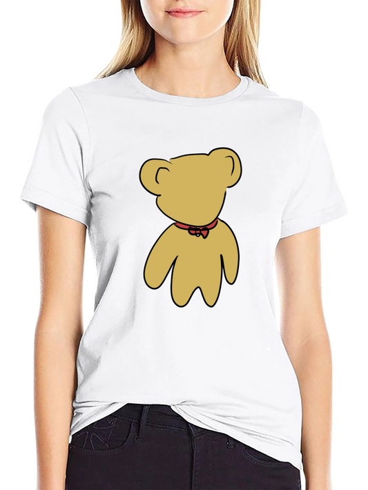 Black T-Shirt with Teddy Bear Graphic