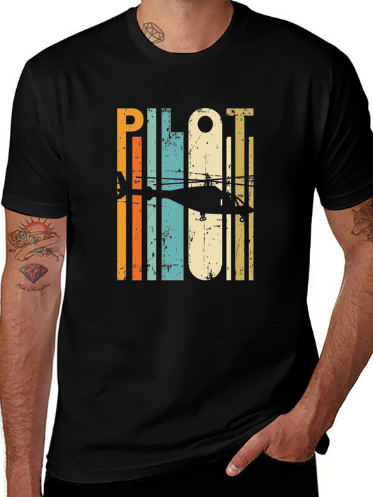 Pilot Helicopter T-Shirt - Retro Design