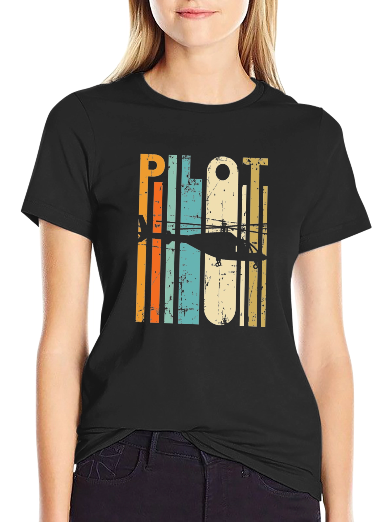 Pilot Helicopter T-Shirt - Retro Design