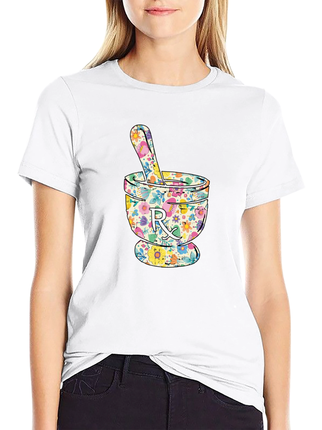 Floral Mortar & Pestle Graphic T-Shirt