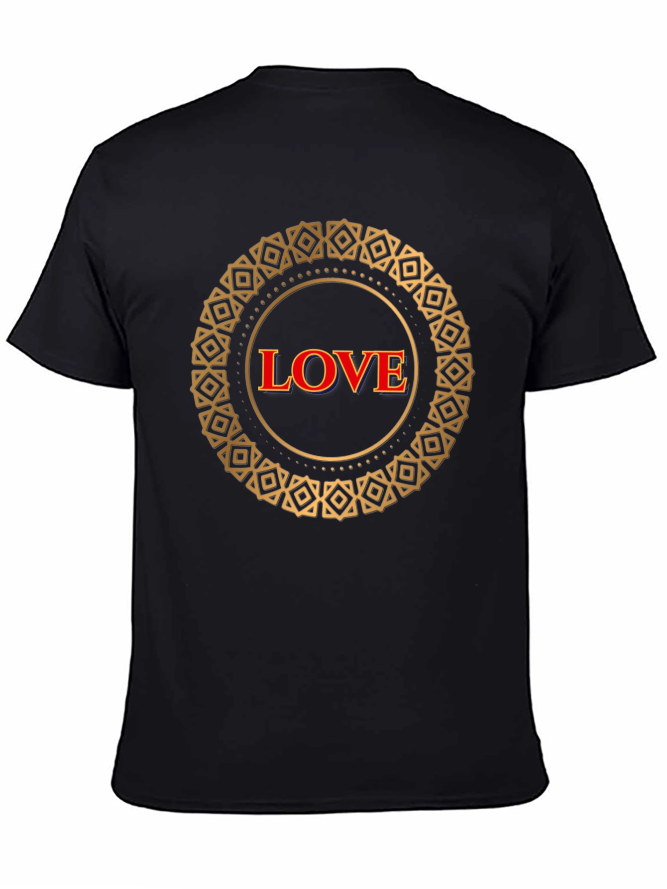 Love Mandala Graphic Black T-Shirt